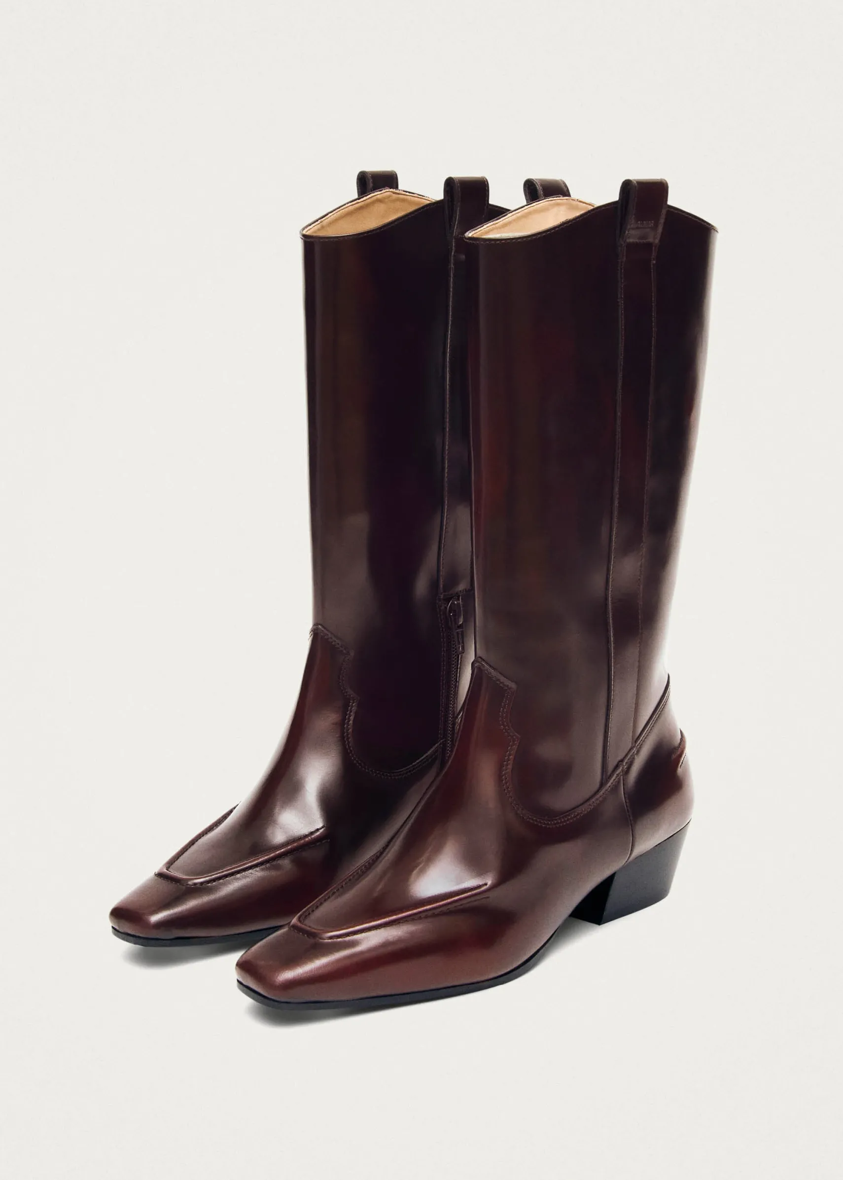 ALOHAS Chase Brushed Burgundy Leather Boots