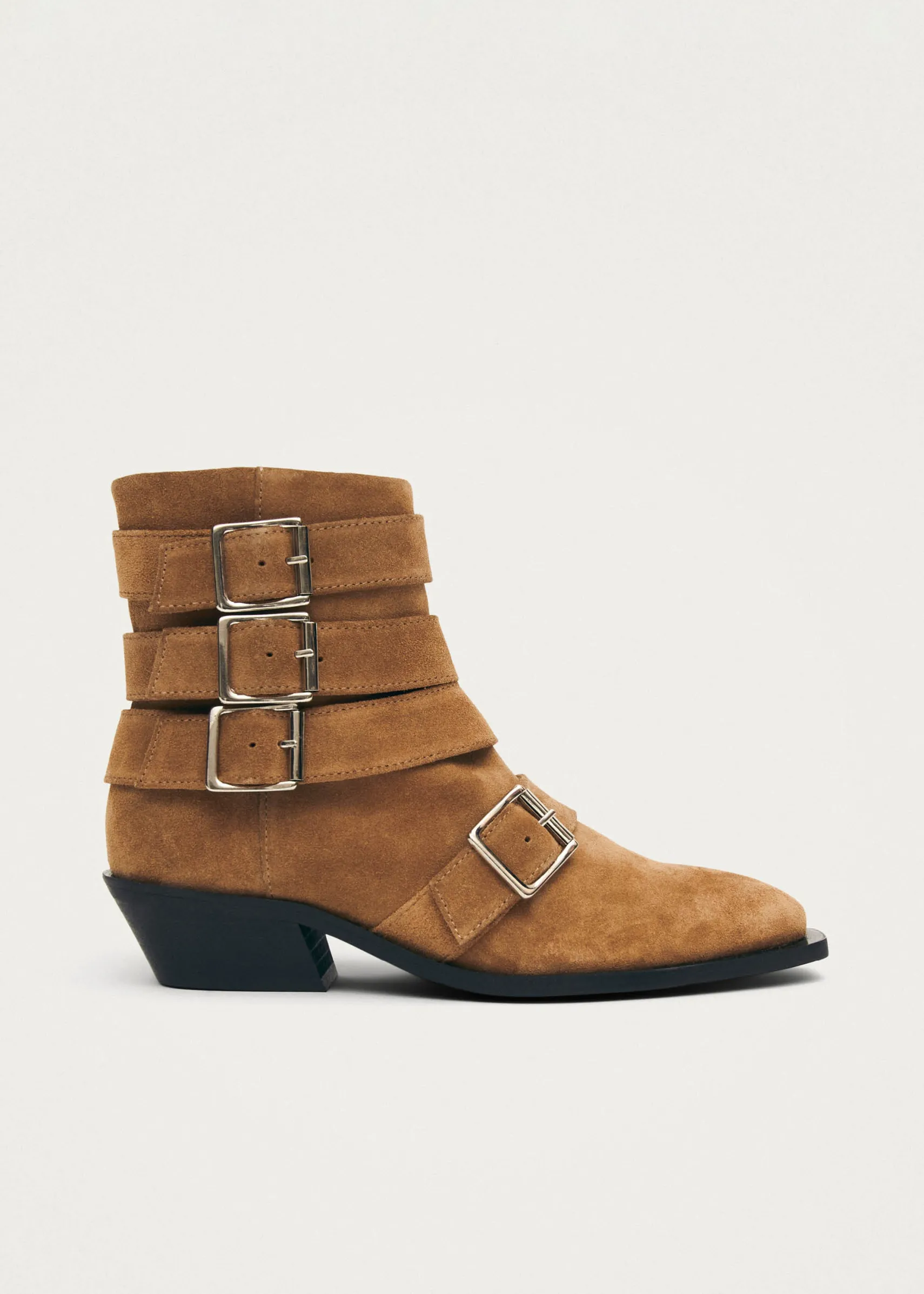 ALOHAS Eras Suede Tan Leather Ankle Boots