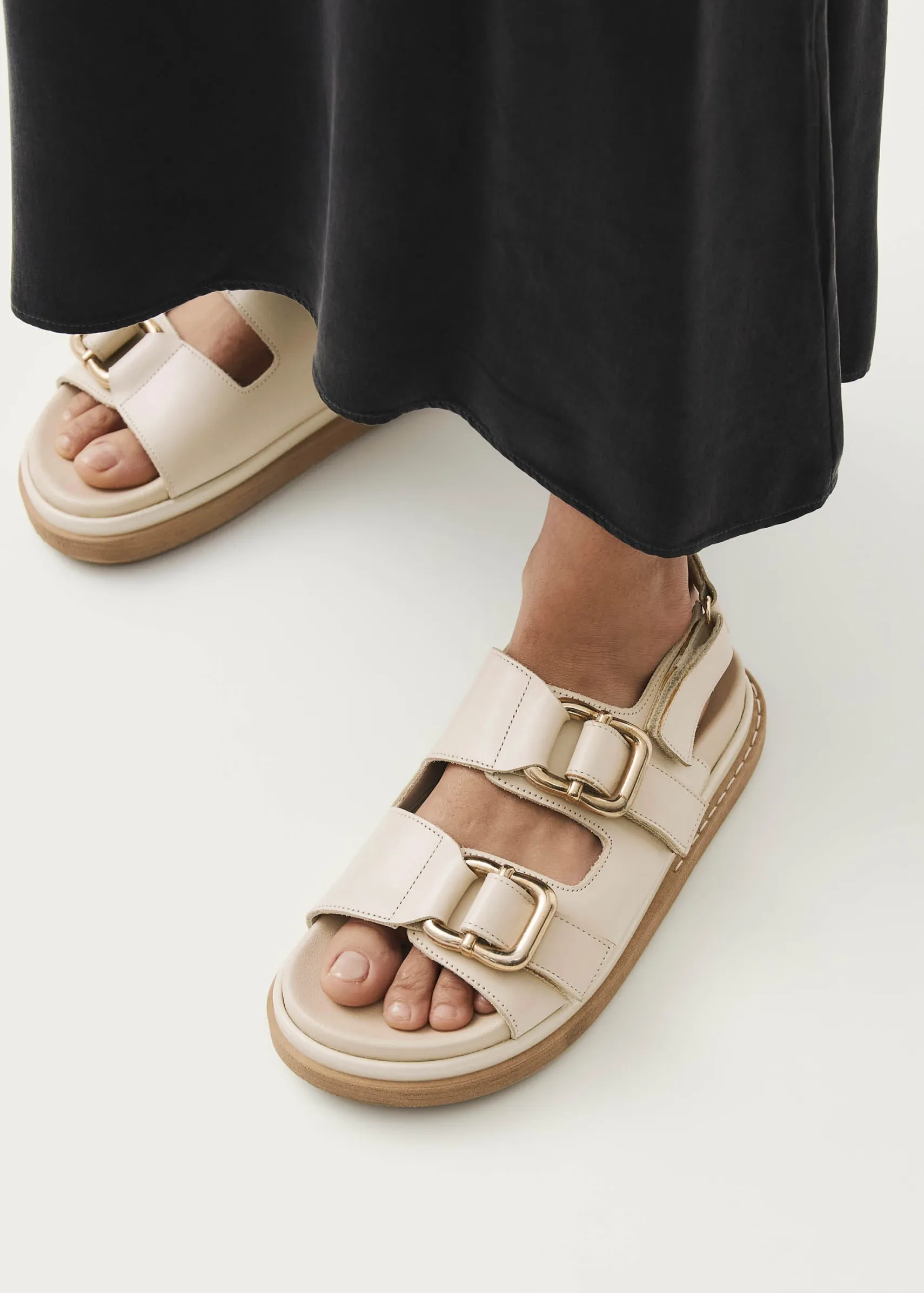 ALOHAS Harper Cream Leather Sandals