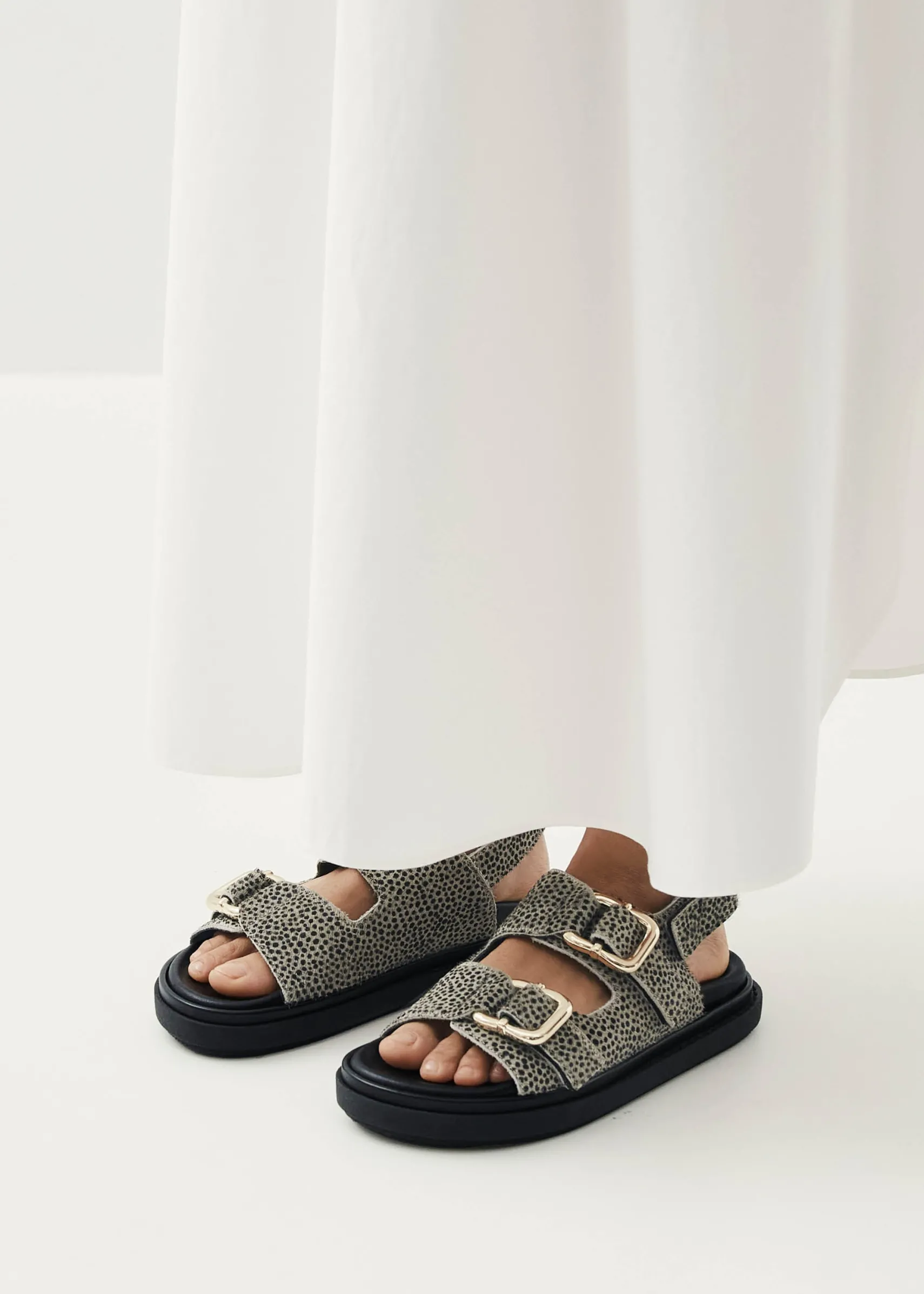 ALOHAS Harper Soft Grey Leather Sandals