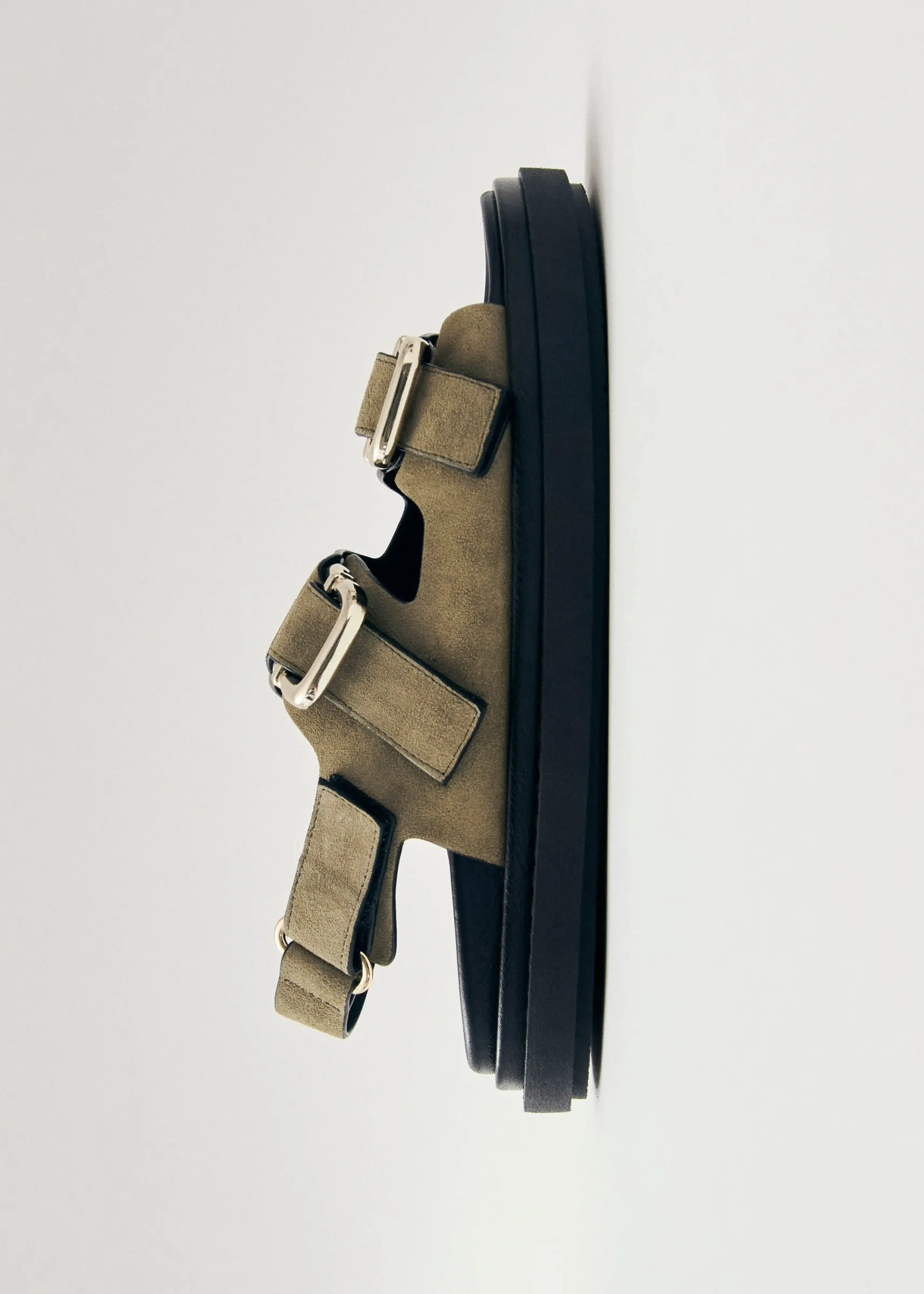 ALOHAS Harper Suede Khaki Leather Sandals