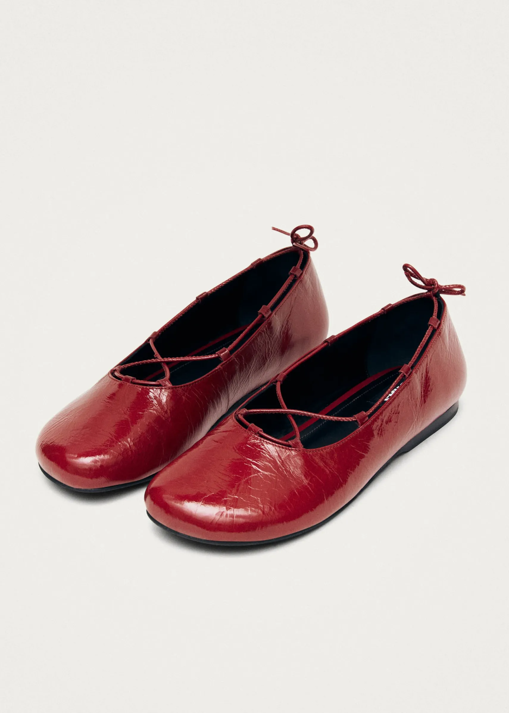 ALOHAS Hollis Onix Red Leather Ballet Flats