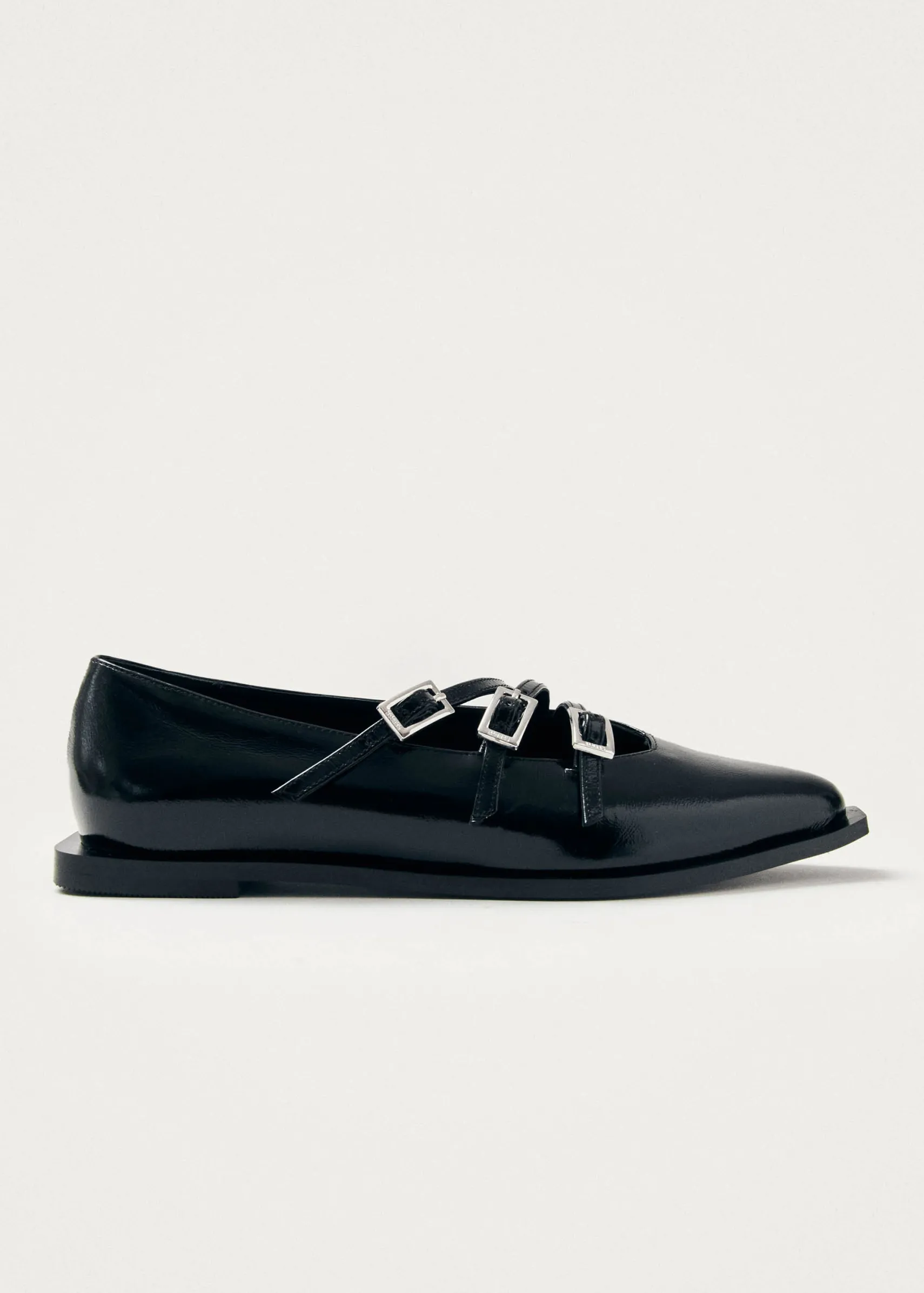 ALOHAS Jive Onix Black Leather Ballet Flats