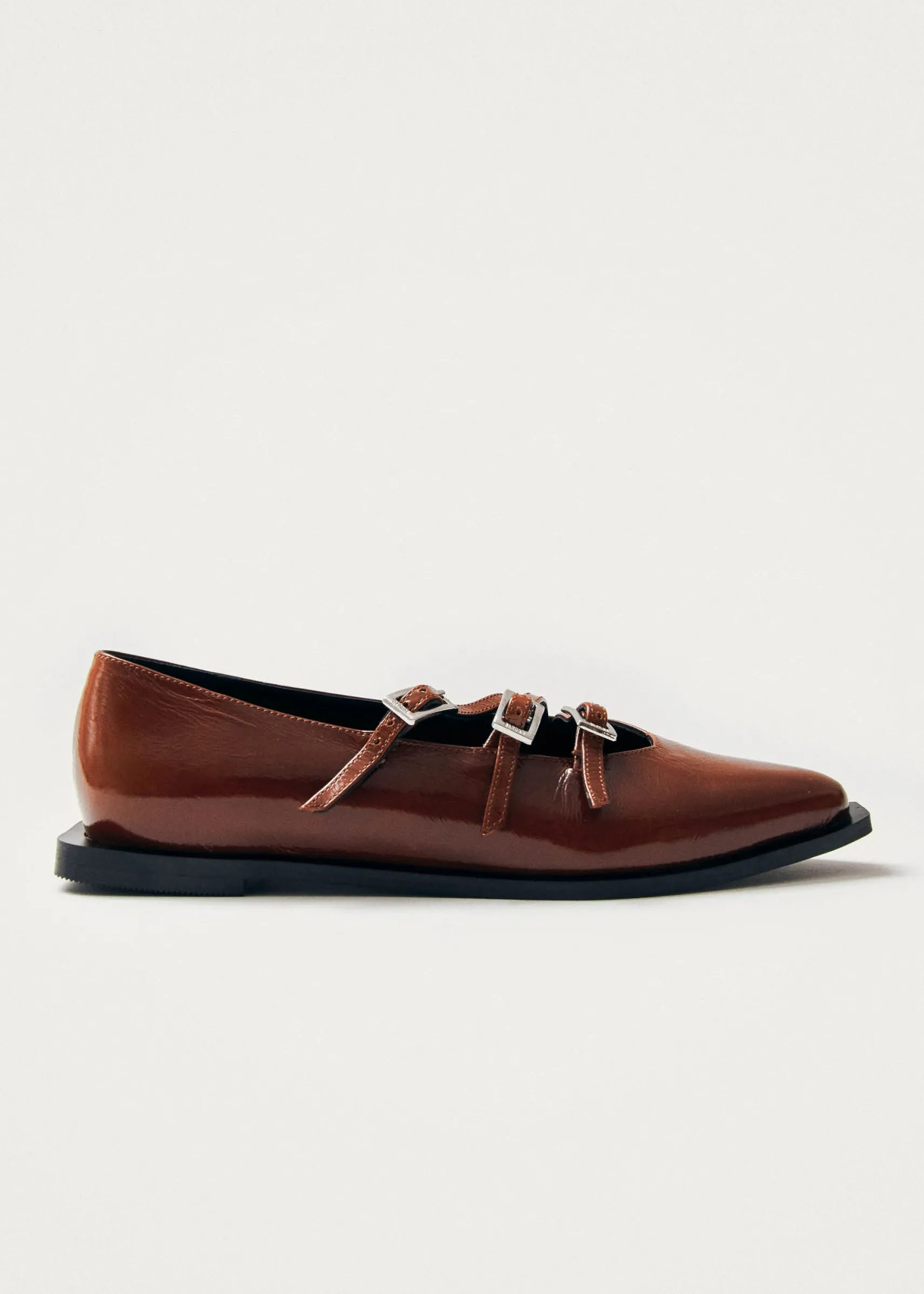 ALOHAS Jive Onix Brown Leather Ballet Flats