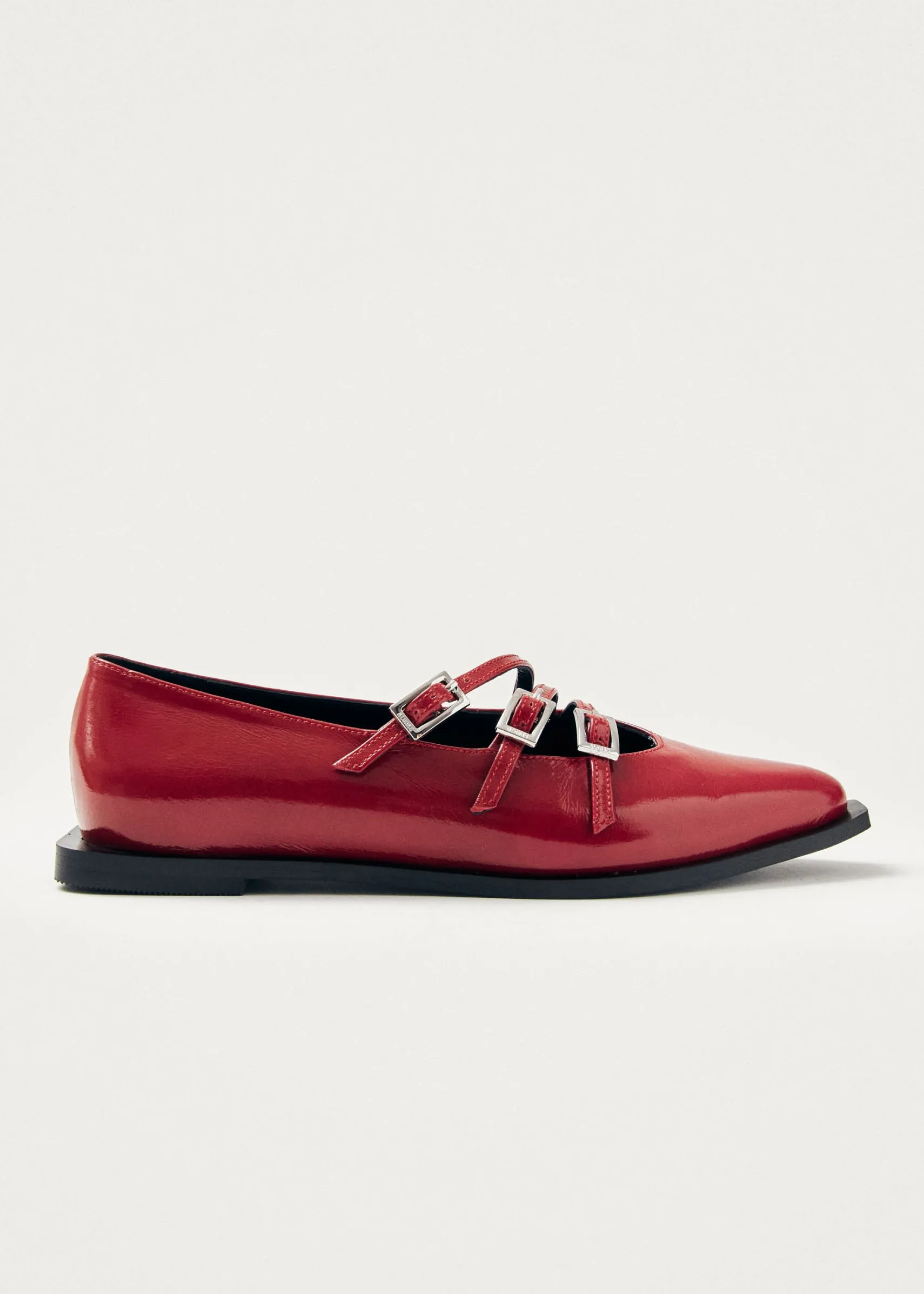 ALOHAS Jive Onix Red Leather Ballet Flats