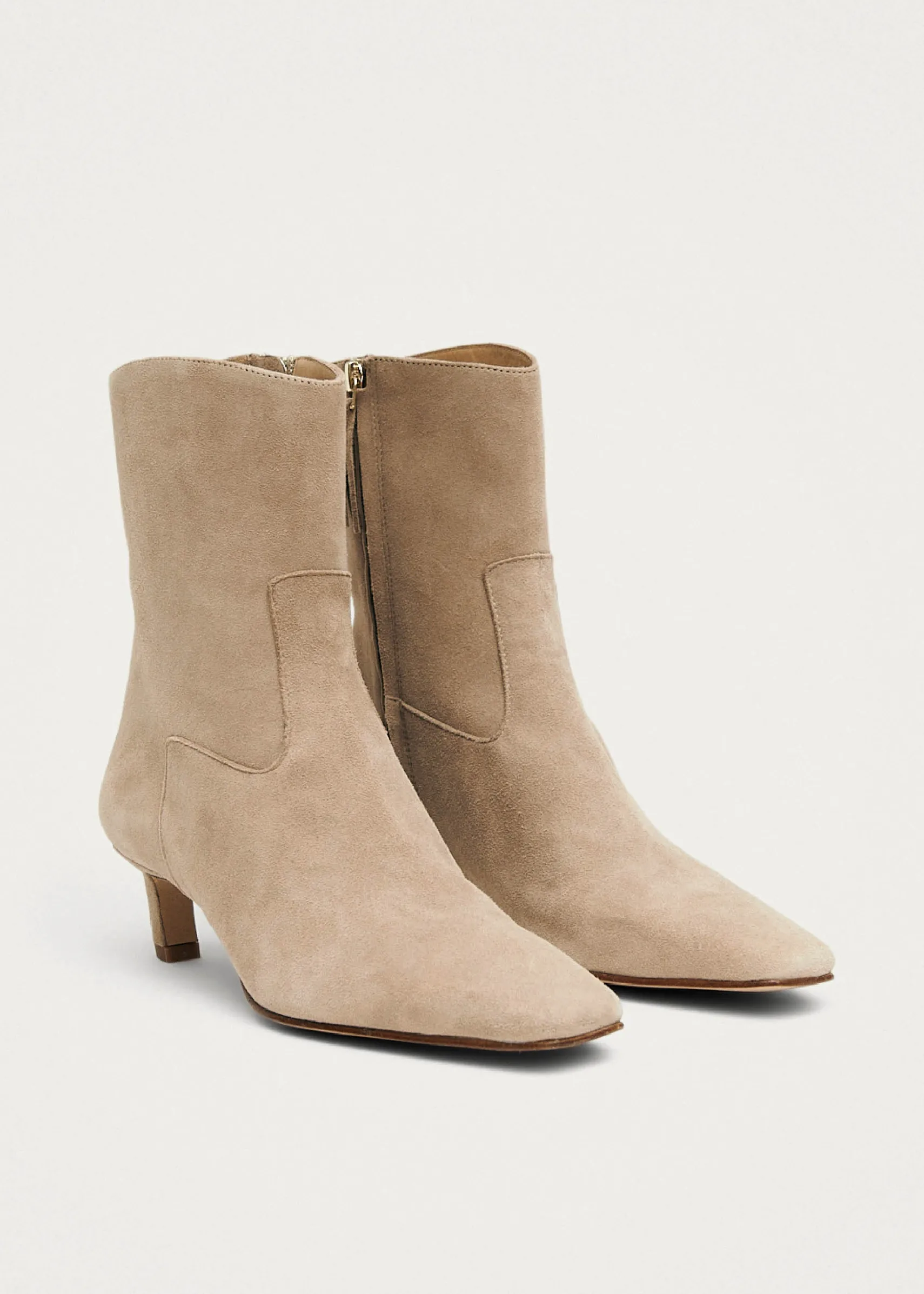 ALOHAS Nash Suede Beige Leather Ankle Boots