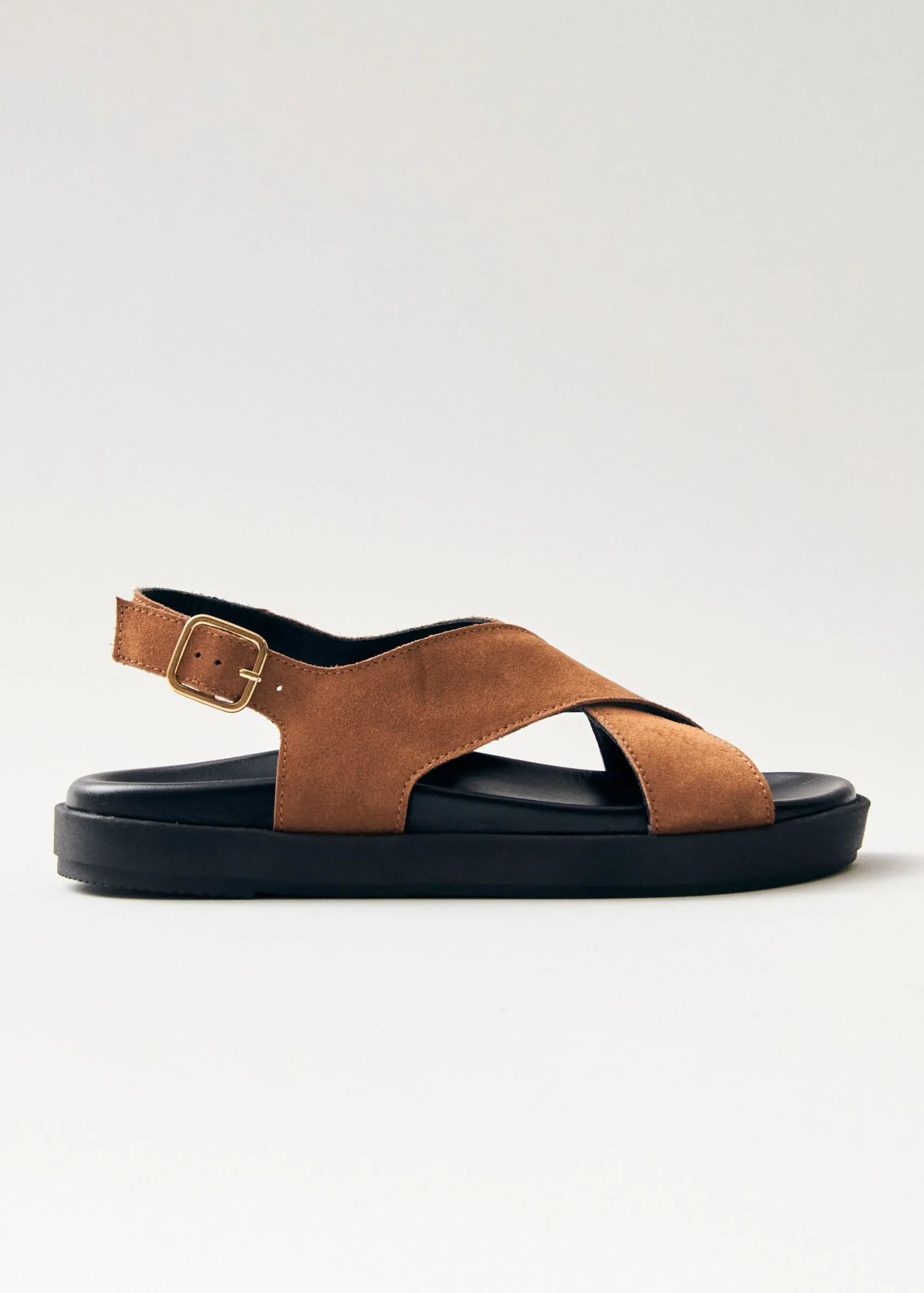 ALOHAS Nico Suede Brown Leather Sandals