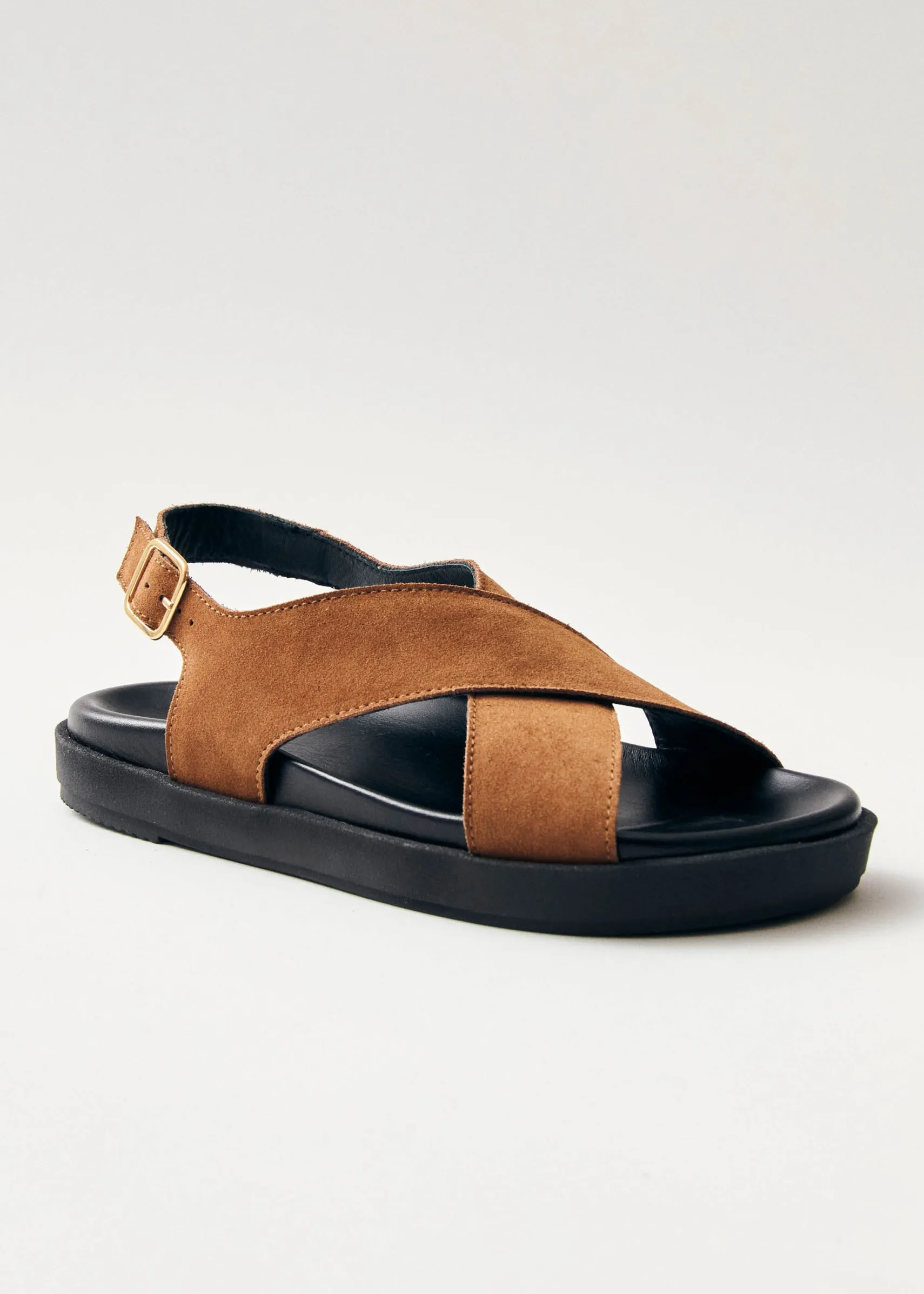 ALOHAS Nico Suede Brown Leather Sandals