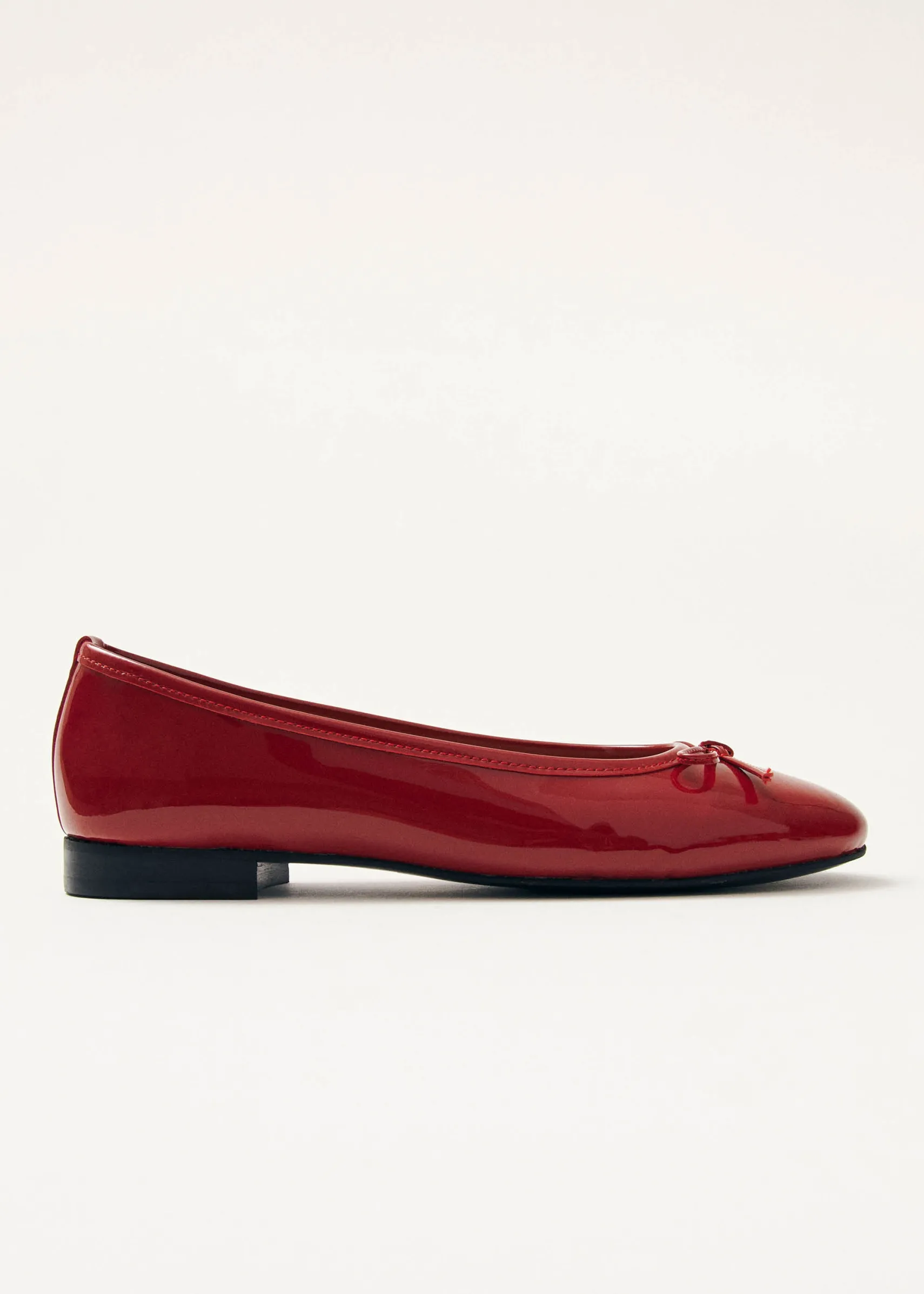 ALOHAS Oriana Onix Red Leather Ballet Flats