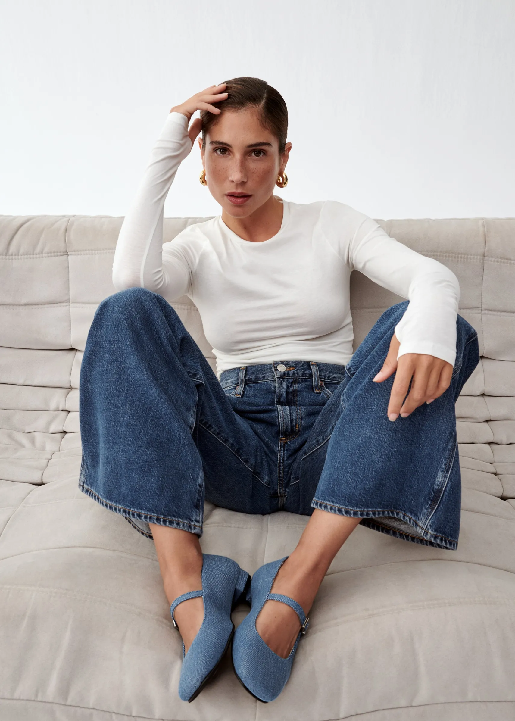 ALOHAS Por Do Sol Denim Blue Denim Ballet Flats