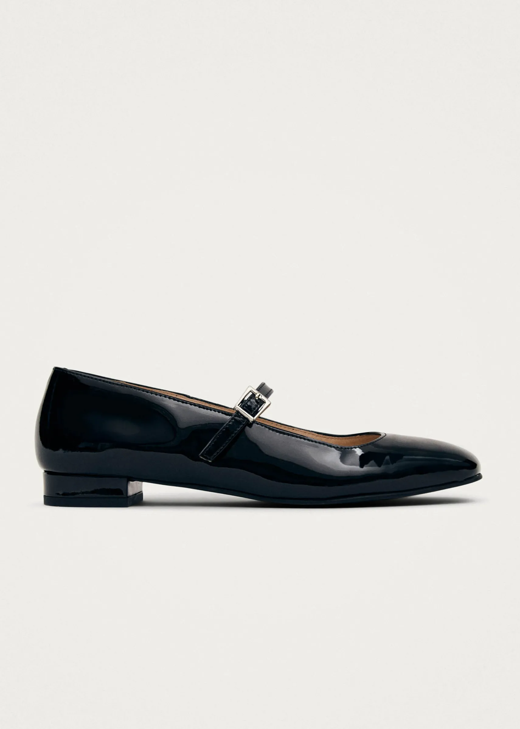 ALOHAS Por Do Sol Onix Black Leather Ballet Flats