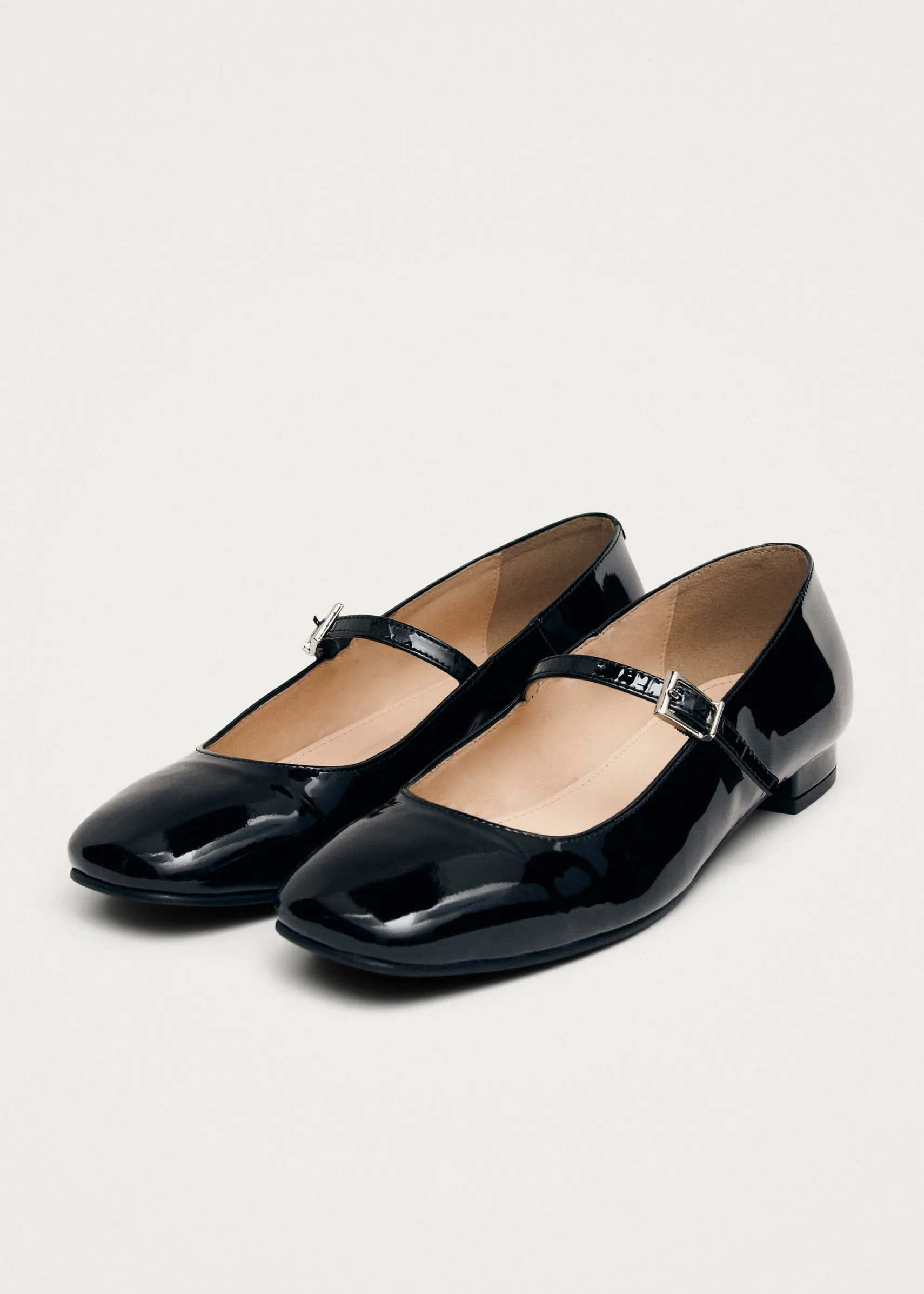 ALOHAS Por Do Sol Onix Black Leather Ballet Flats