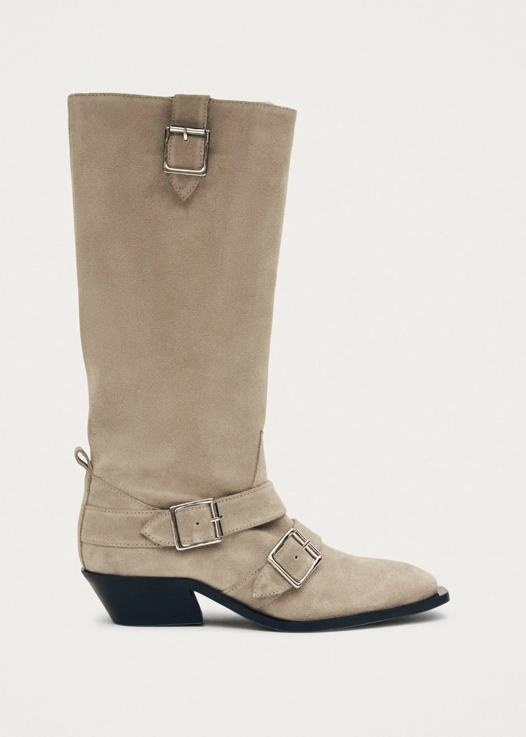 ALOHAS Ryder Suede Beige Leather Boots