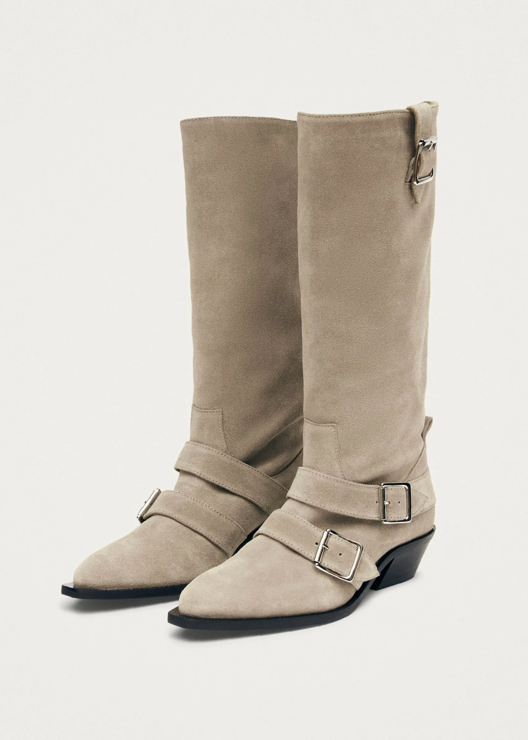 ALOHAS Ryder Suede Beige Leather Boots