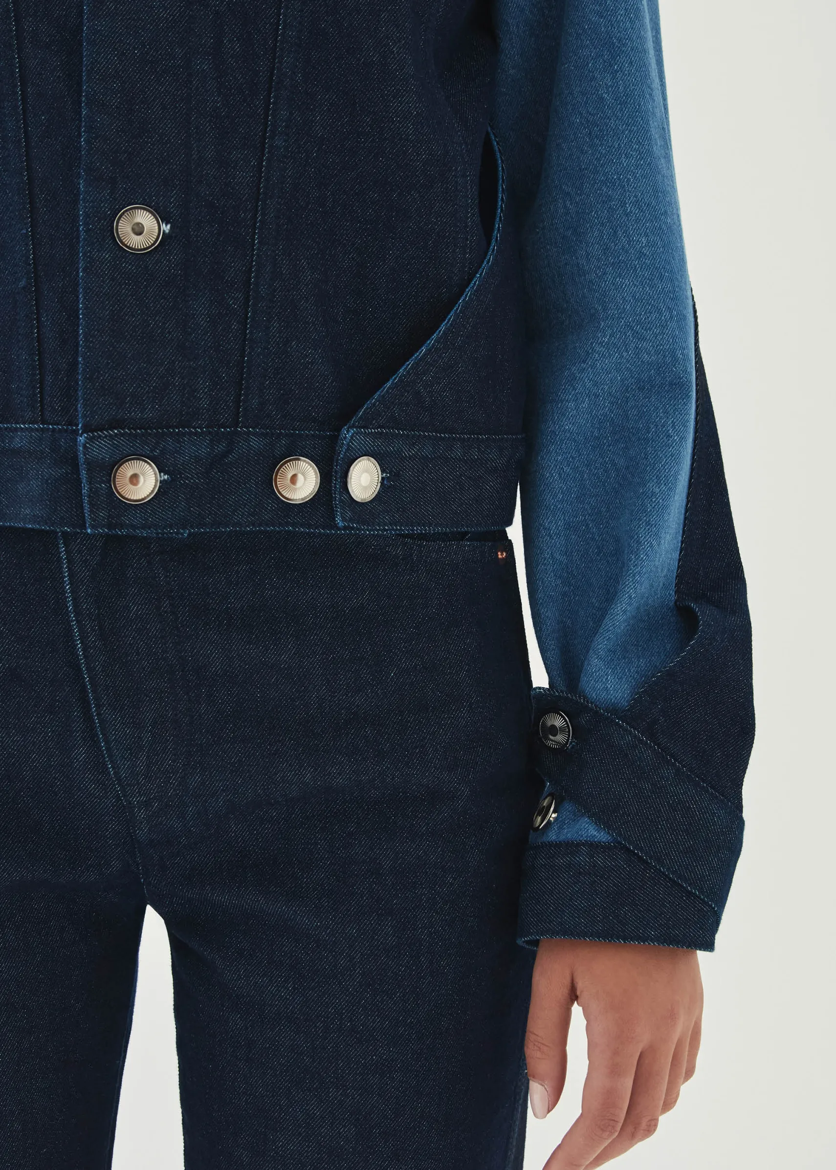 ALOHAS Sand Bicolor Indigo Denim Jacket