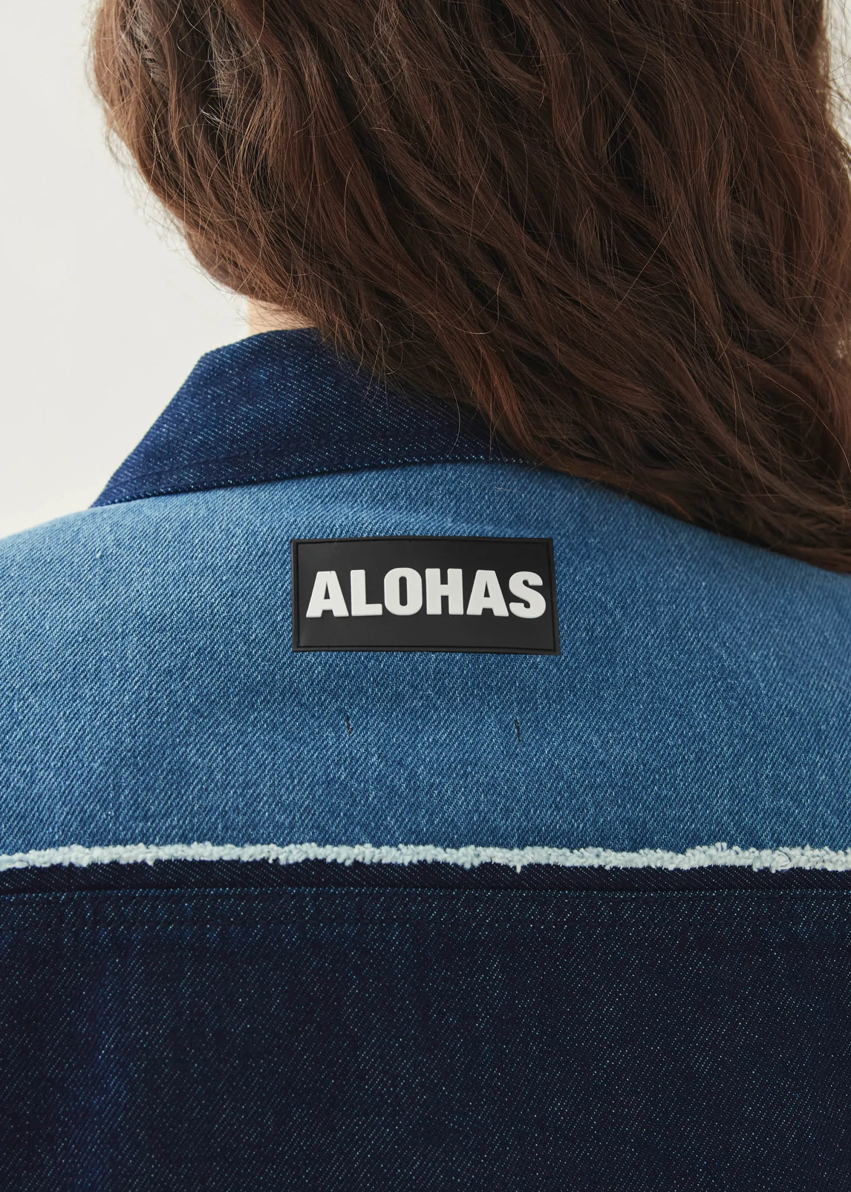 ALOHAS Sand Bicolor Indigo Denim Jacket