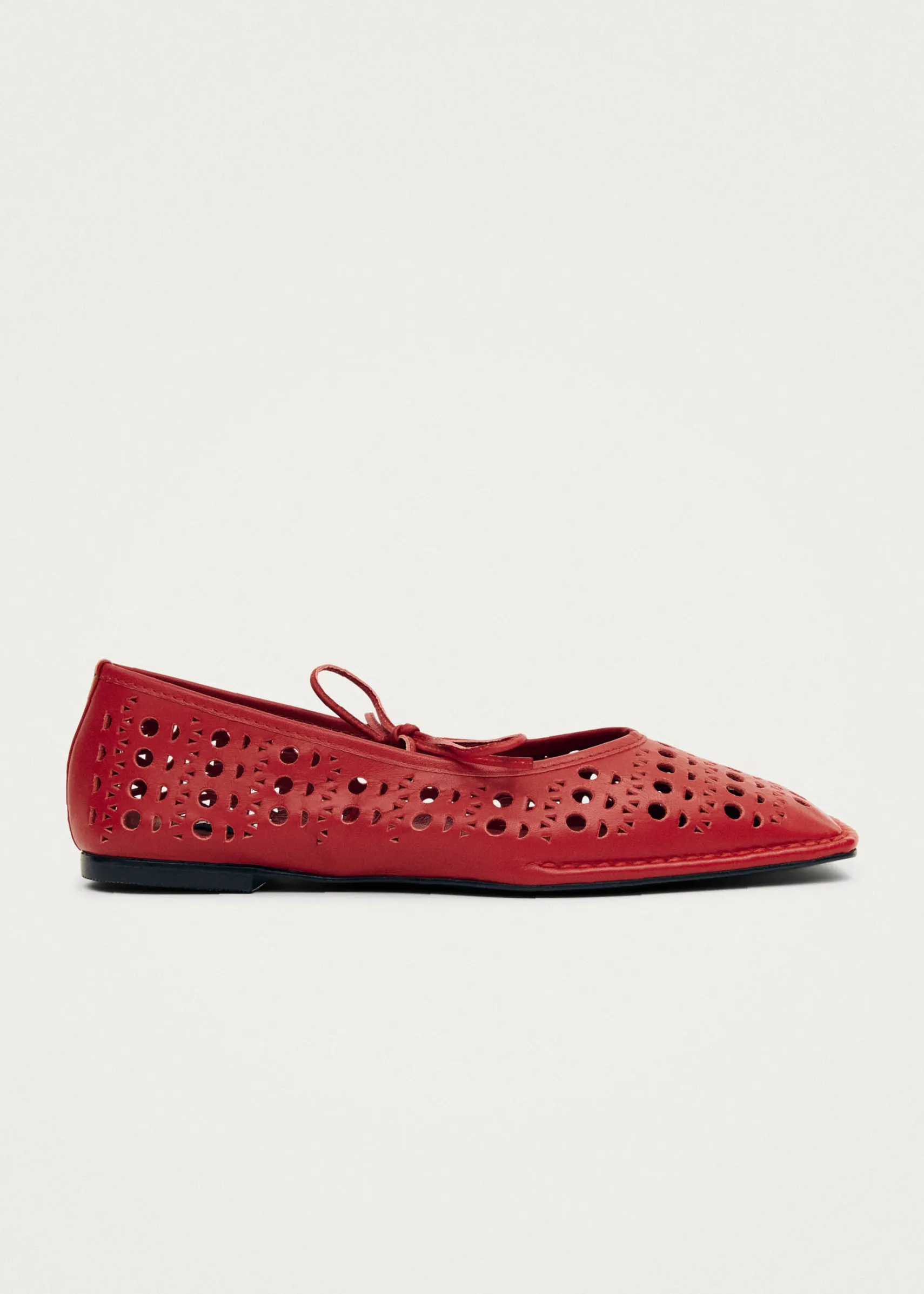 ALOHAS Sway Slit Red Leather Ballet Flats