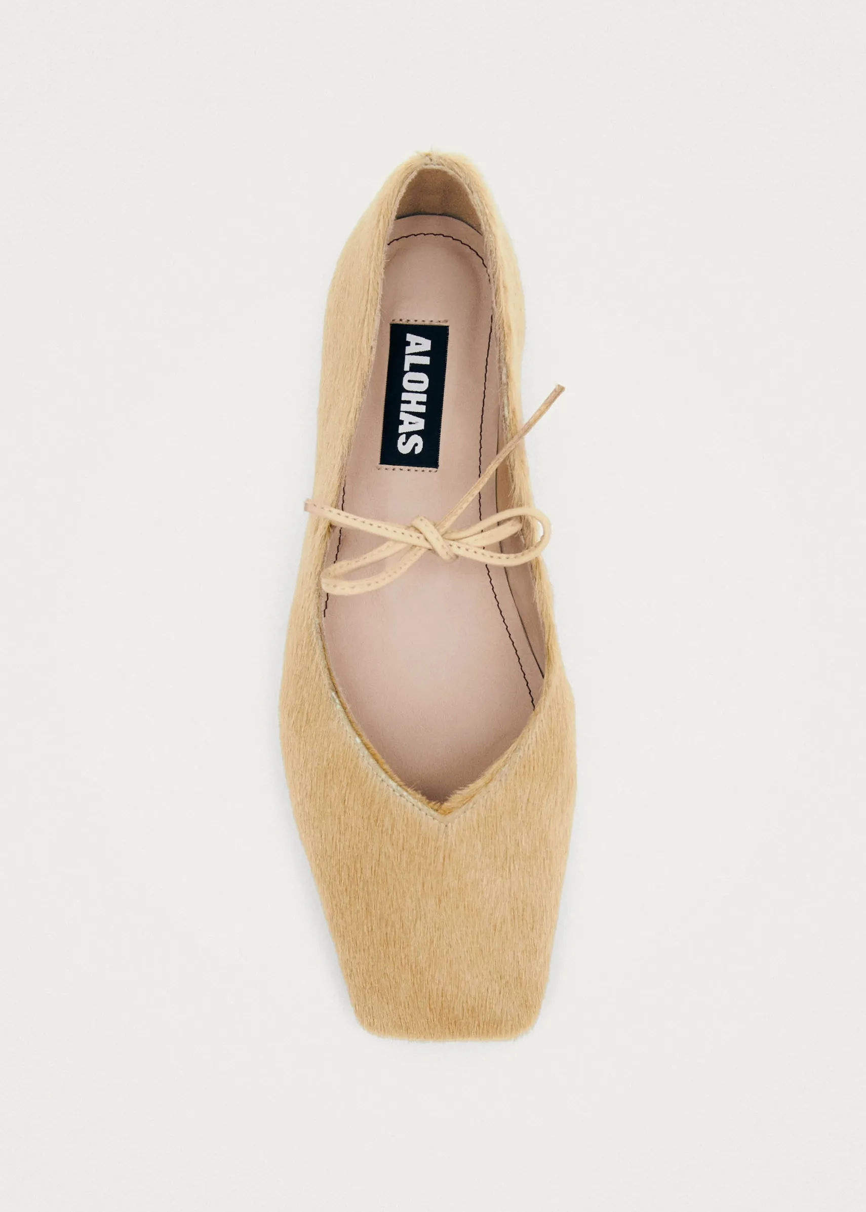 ALOHAS Sway Soft Beige Leather Ballet Flats