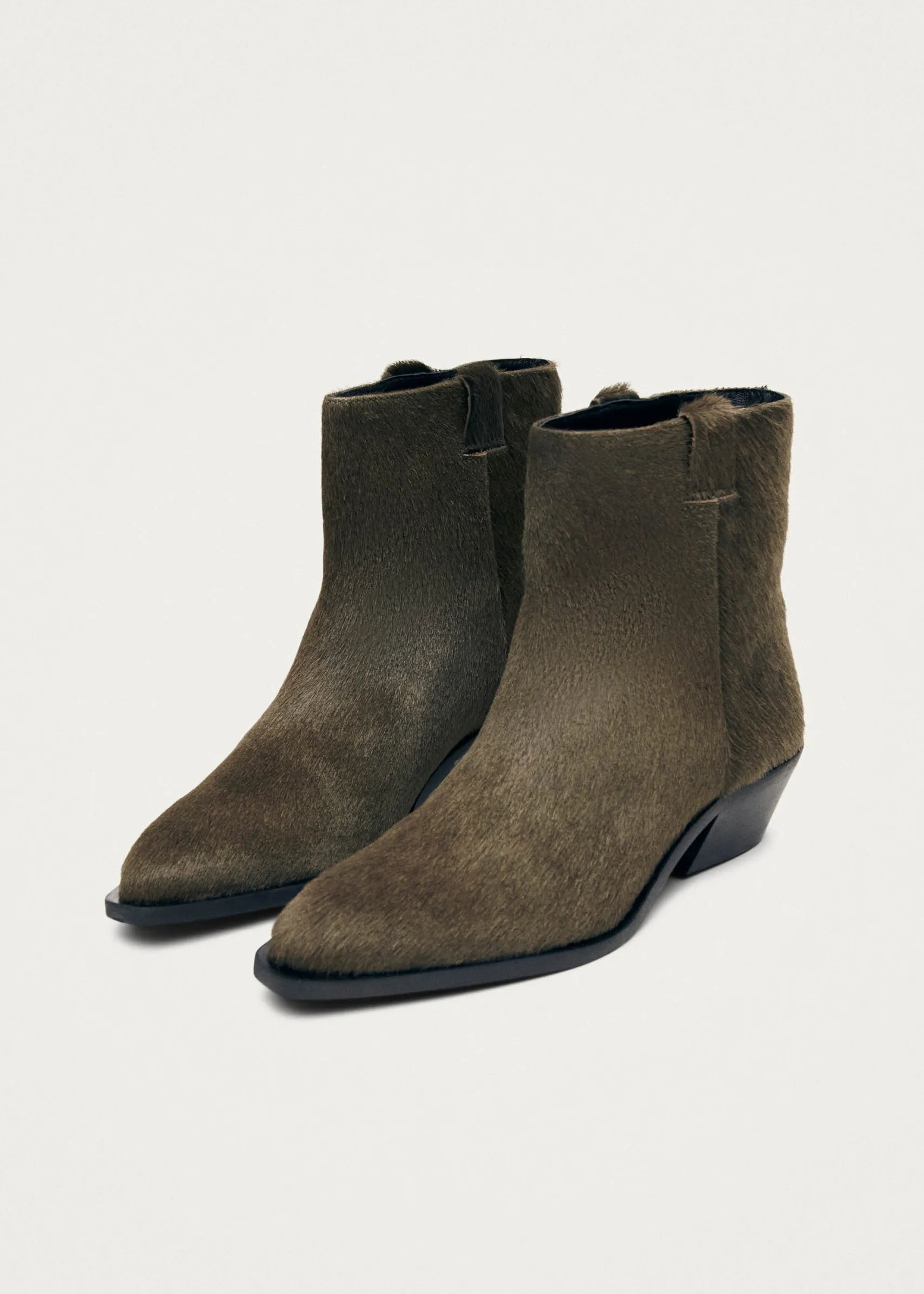 ALOHAS Syd Soft Khaki Leather Ankle Boots