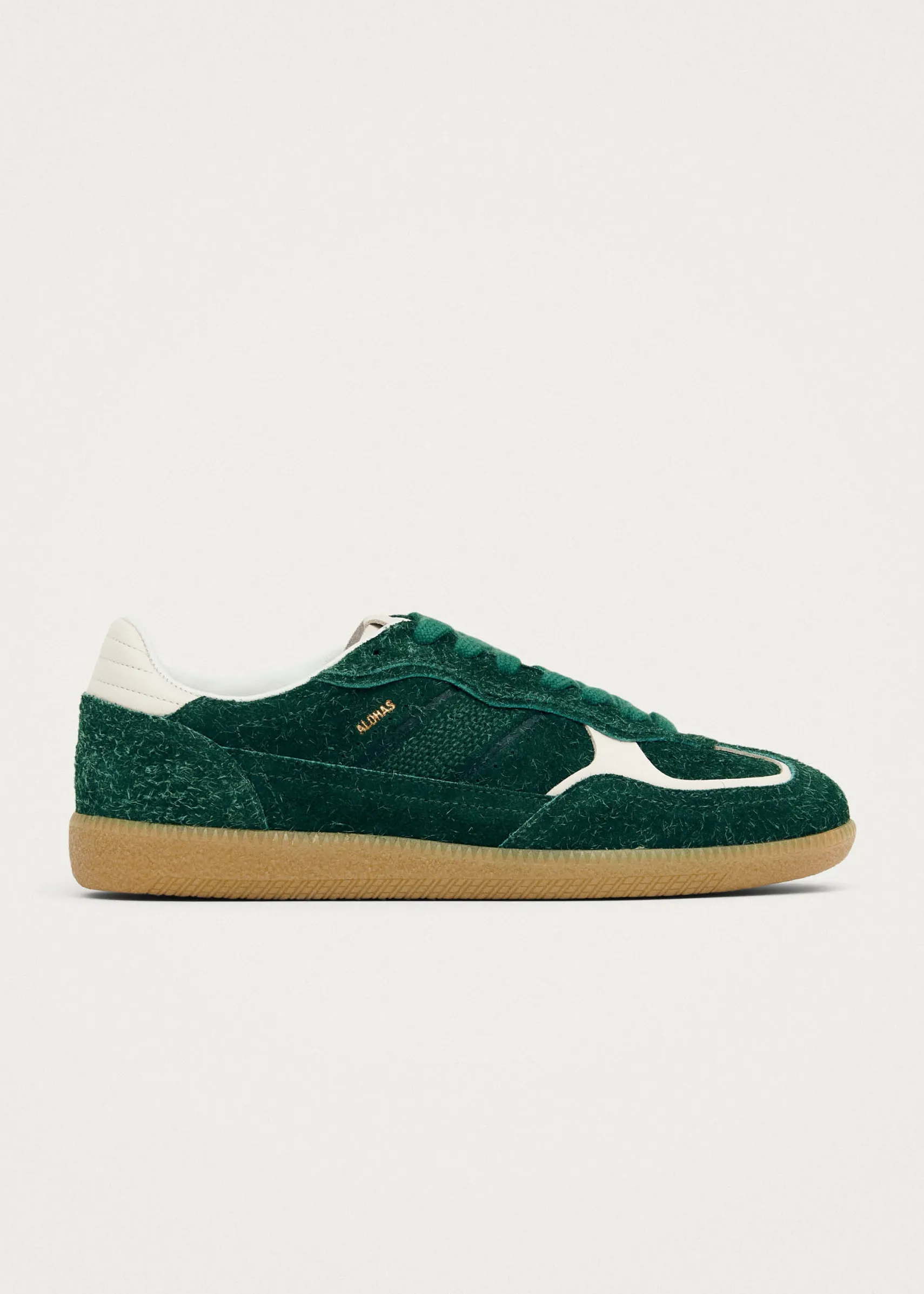 ALOHAS Tb.490 Rife Suede Fuzzy Green Leather Sneakers