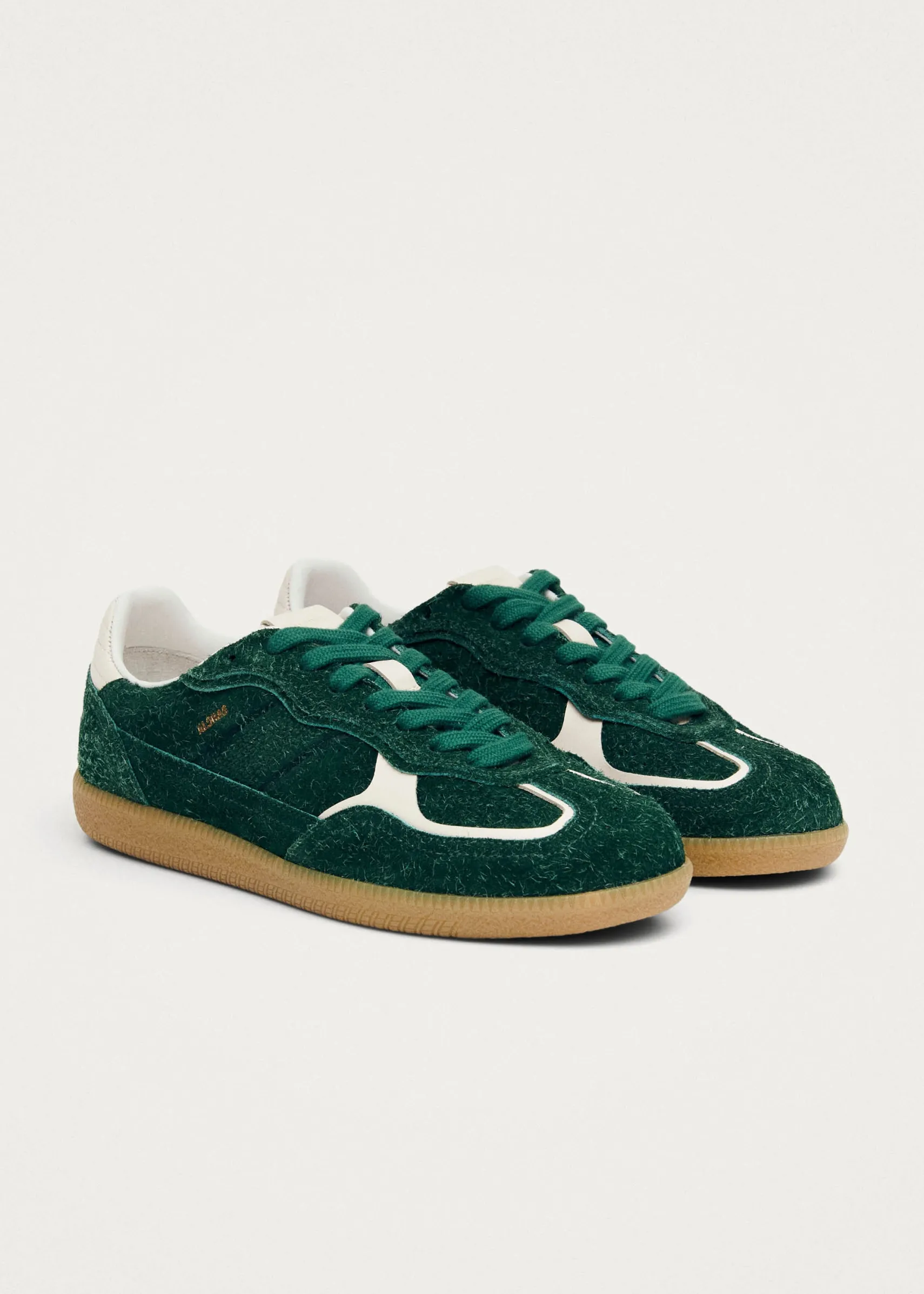 ALOHAS Tb.490 Rife Suede Fuzzy Green Leather Sneakers