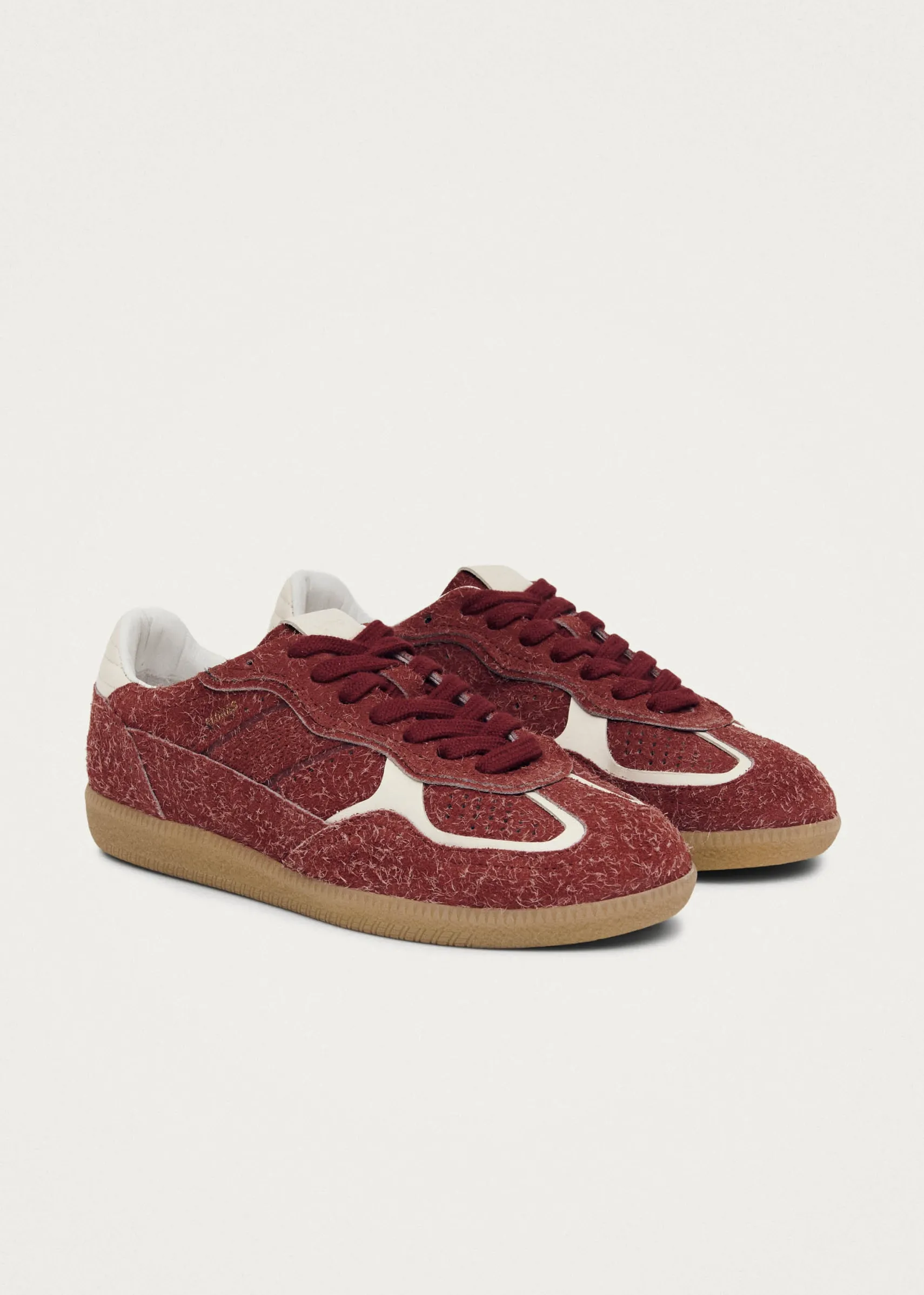 ALOHAS Tb.490 Rife Suede Fuzzy Red Leather Sneakers