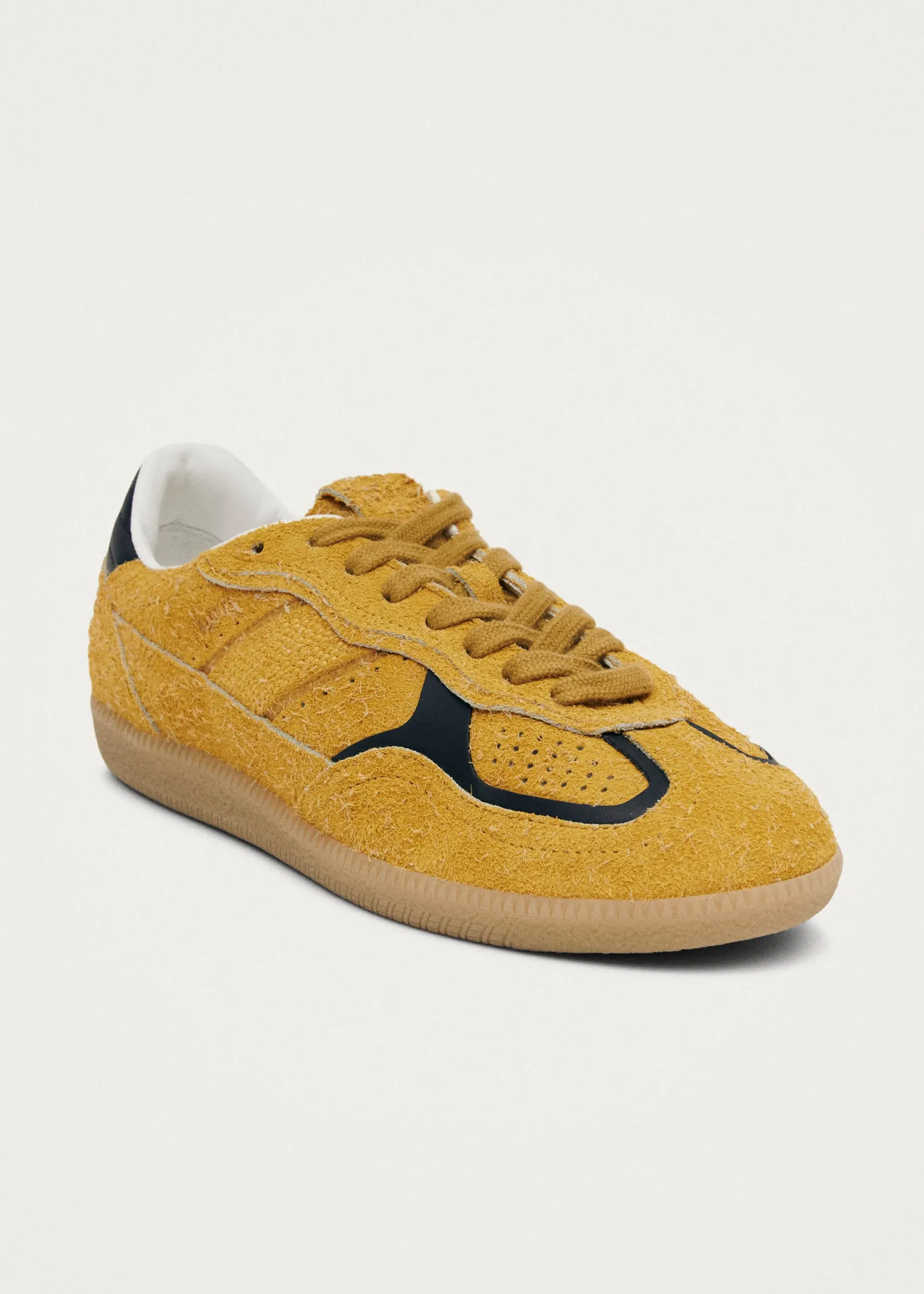 ALOHAS Tb.490 Rife Suede Fuzzy Yellow Leather Sneakers