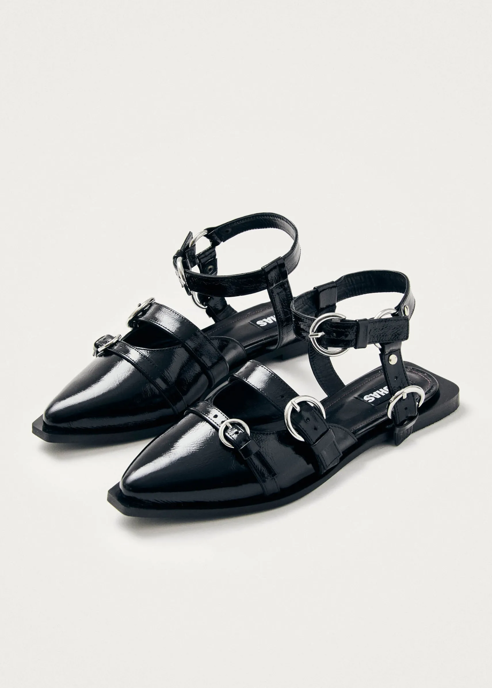 ALOHAS Thalara Onix Black Leather Ballet Flats