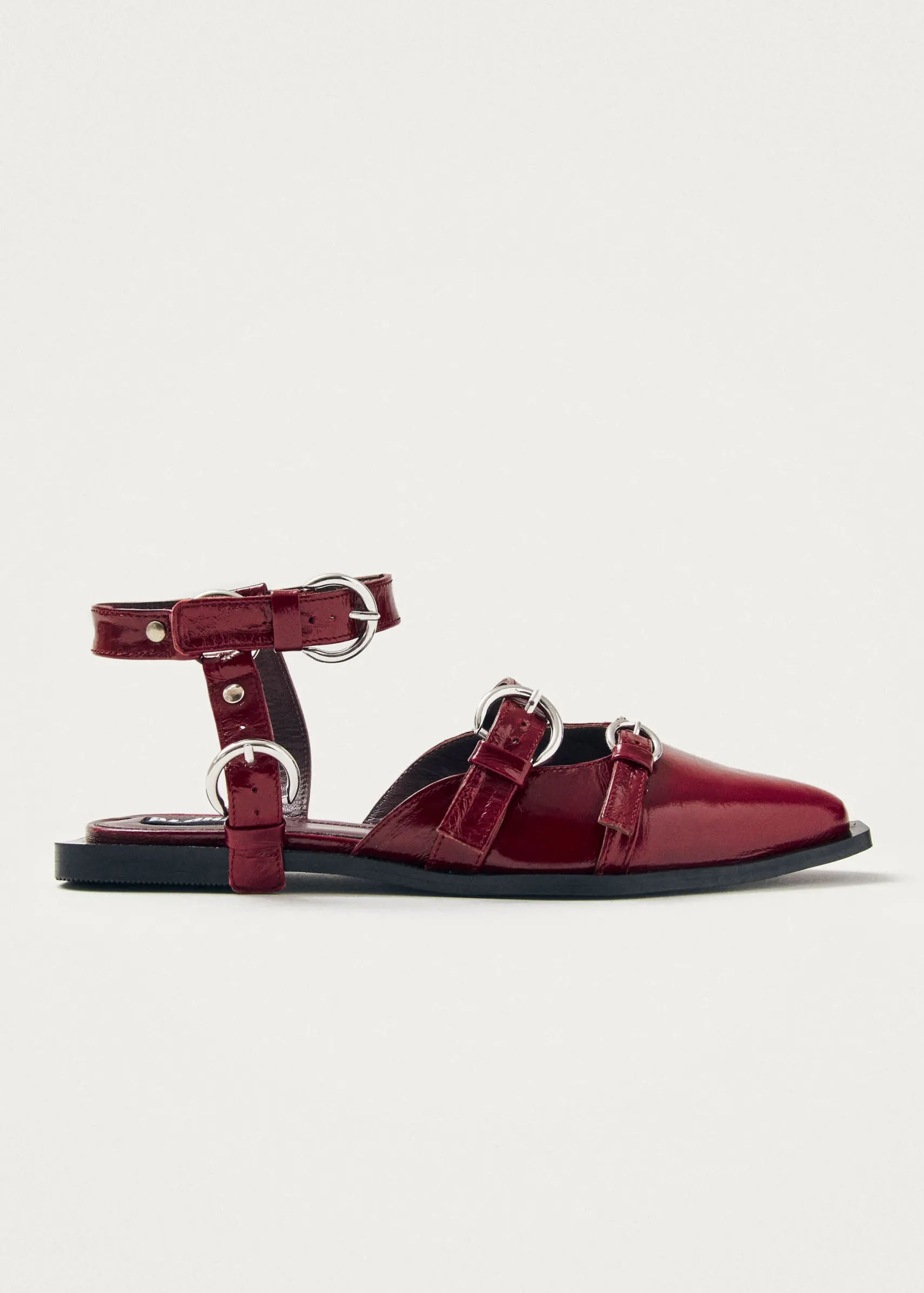 ALOHAS Thalara Onix Burgundy Leather Ballet Flats