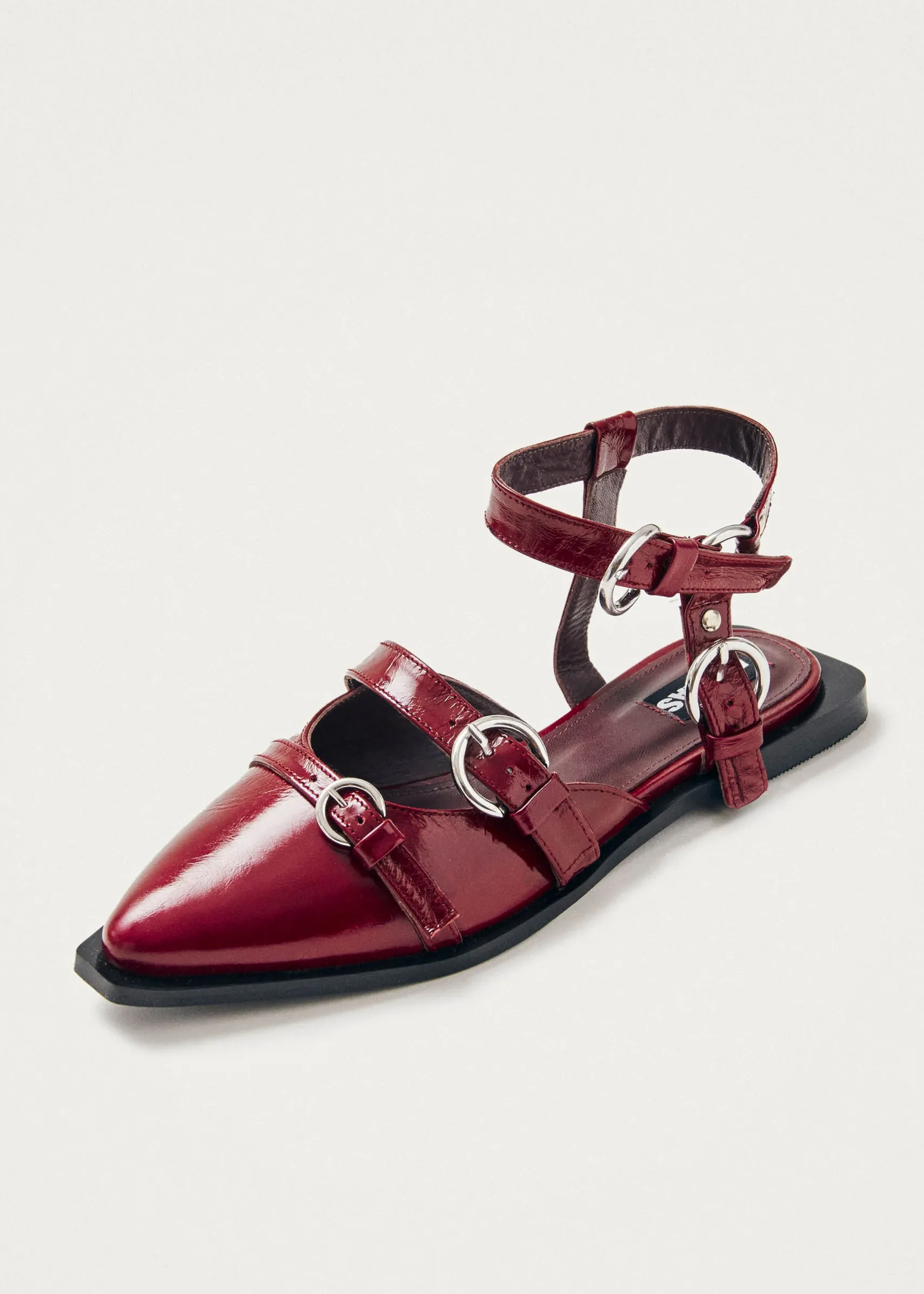 ALOHAS Thalara Onix Burgundy Leather Ballet Flats