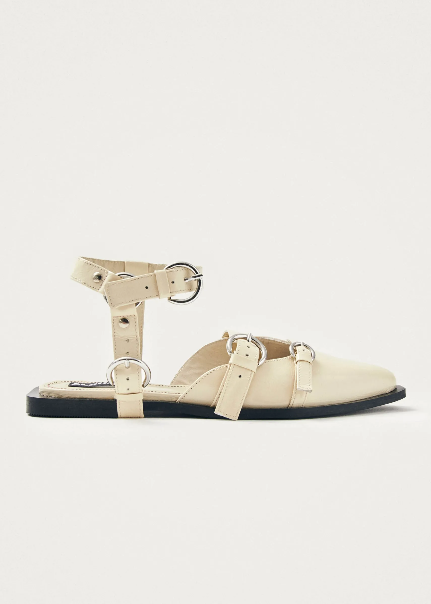 ALOHAS Thalara Onix Cream Leather Ballet Flats