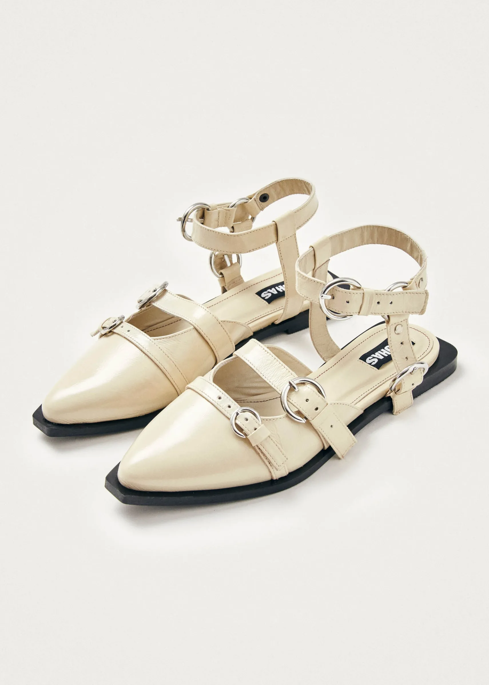 ALOHAS Thalara Onix Cream Leather Ballet Flats