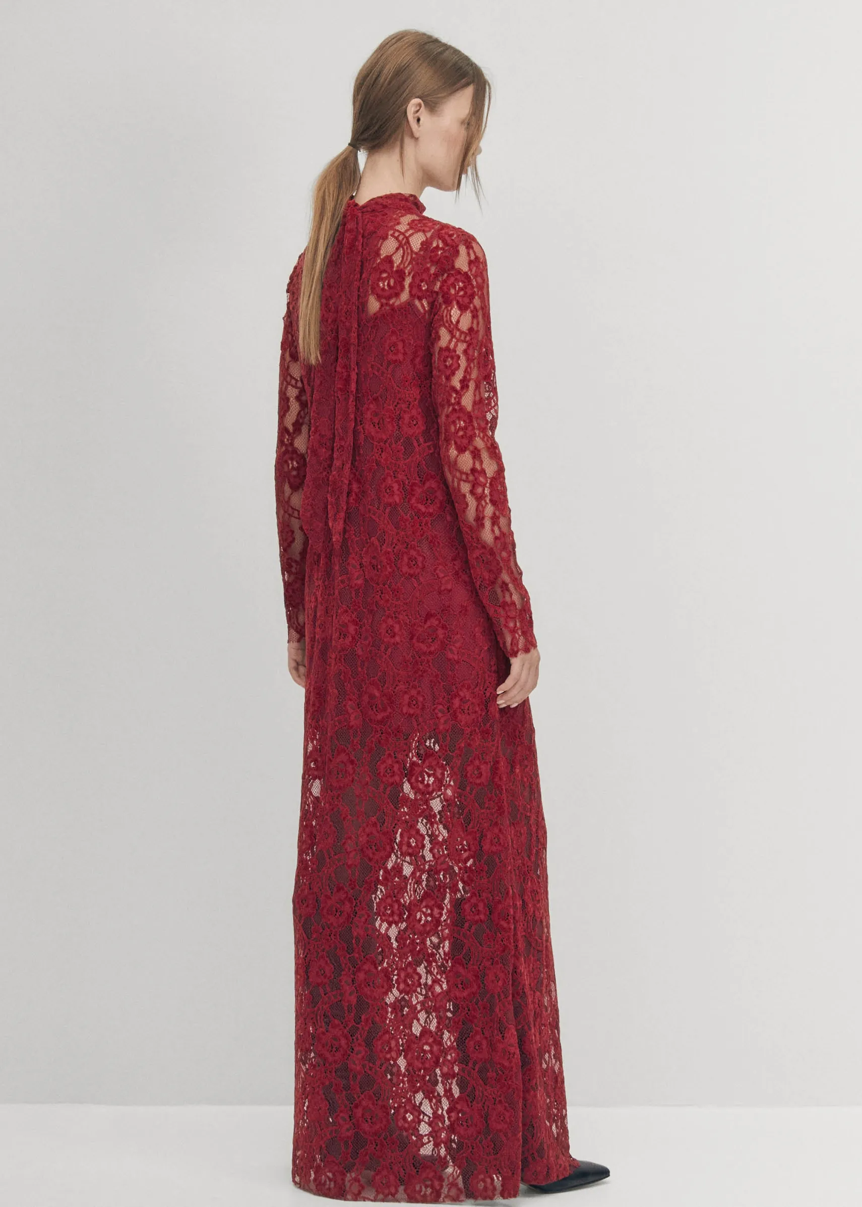 ALOHAS Tiban Lace Wine Dress