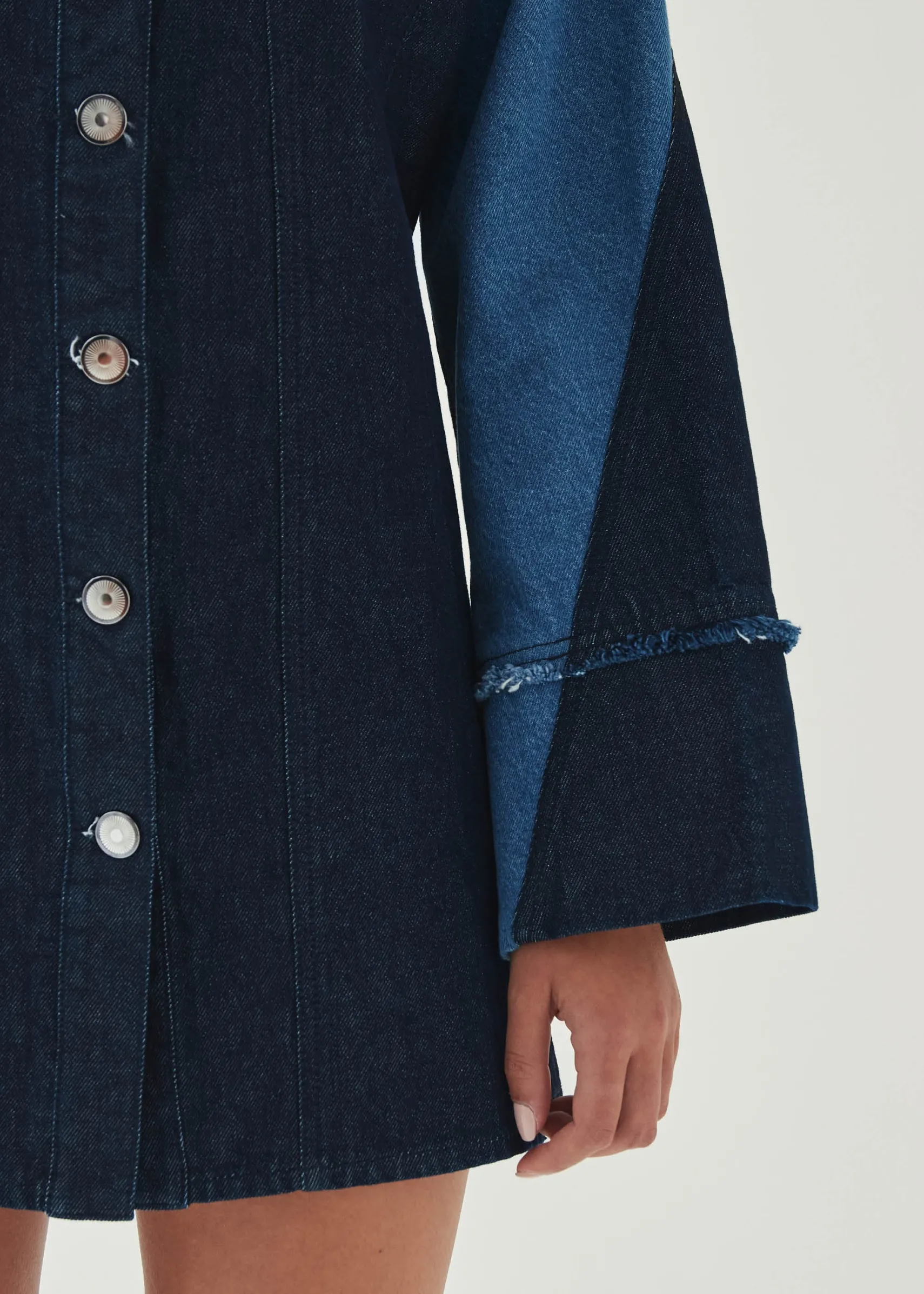 ALOHAS Veden Bicolor Indigo Denim Dress