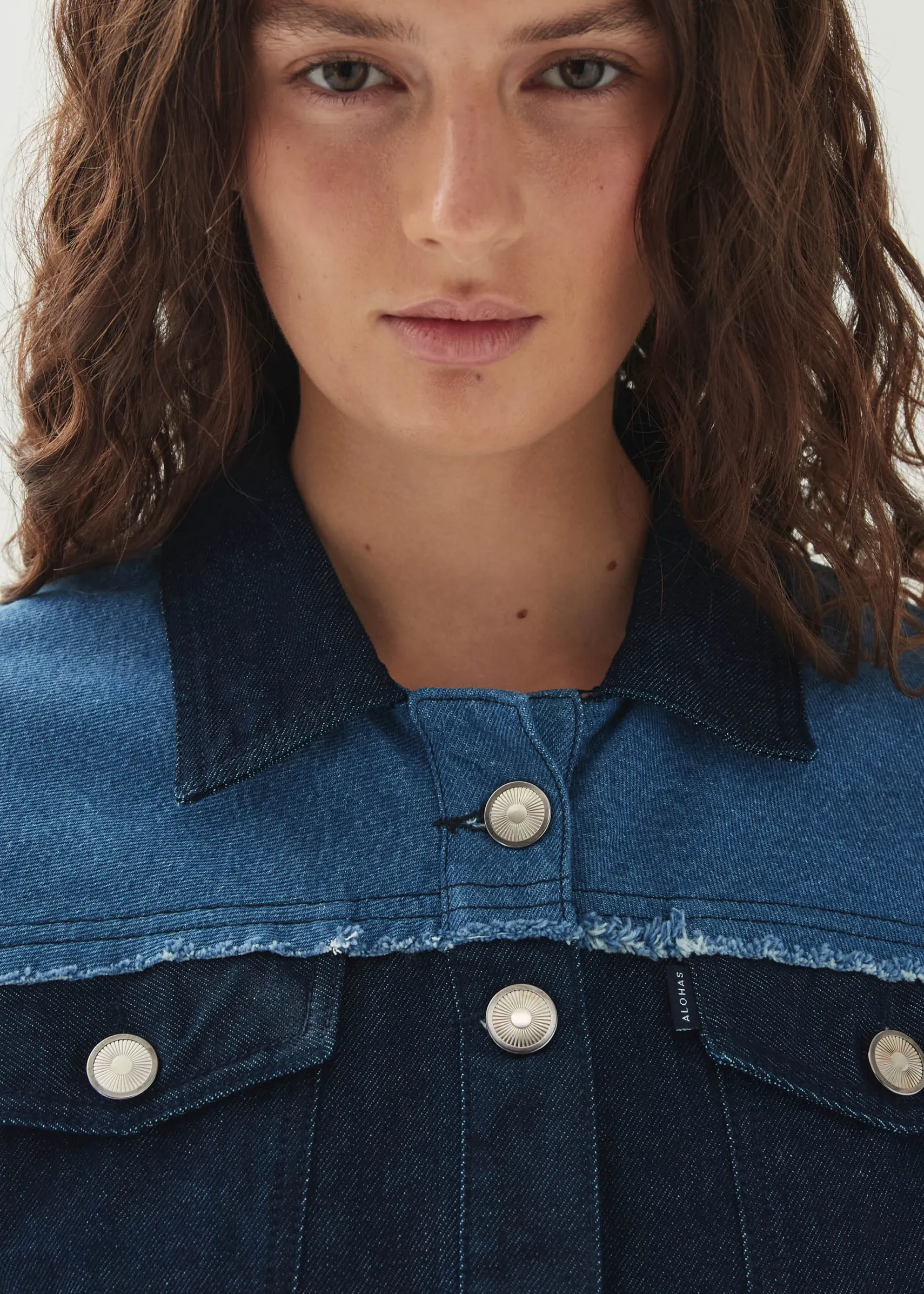 ALOHAS Veden Bicolor Indigo Denim Dress
