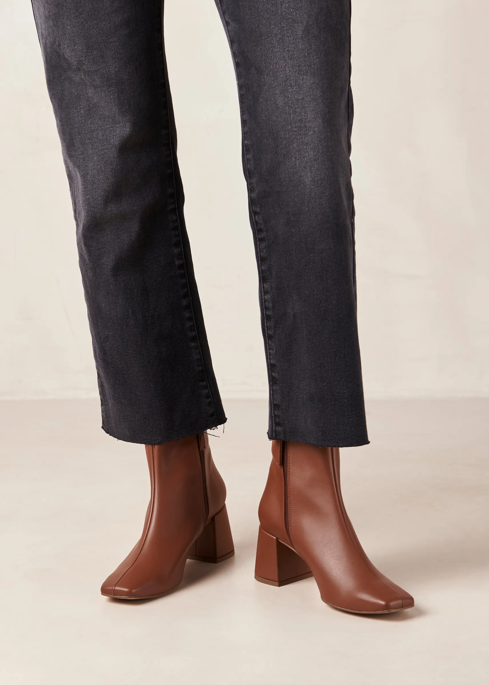 ALOHAS Watercolor Gingerbread Brown Vegan Leather Boots