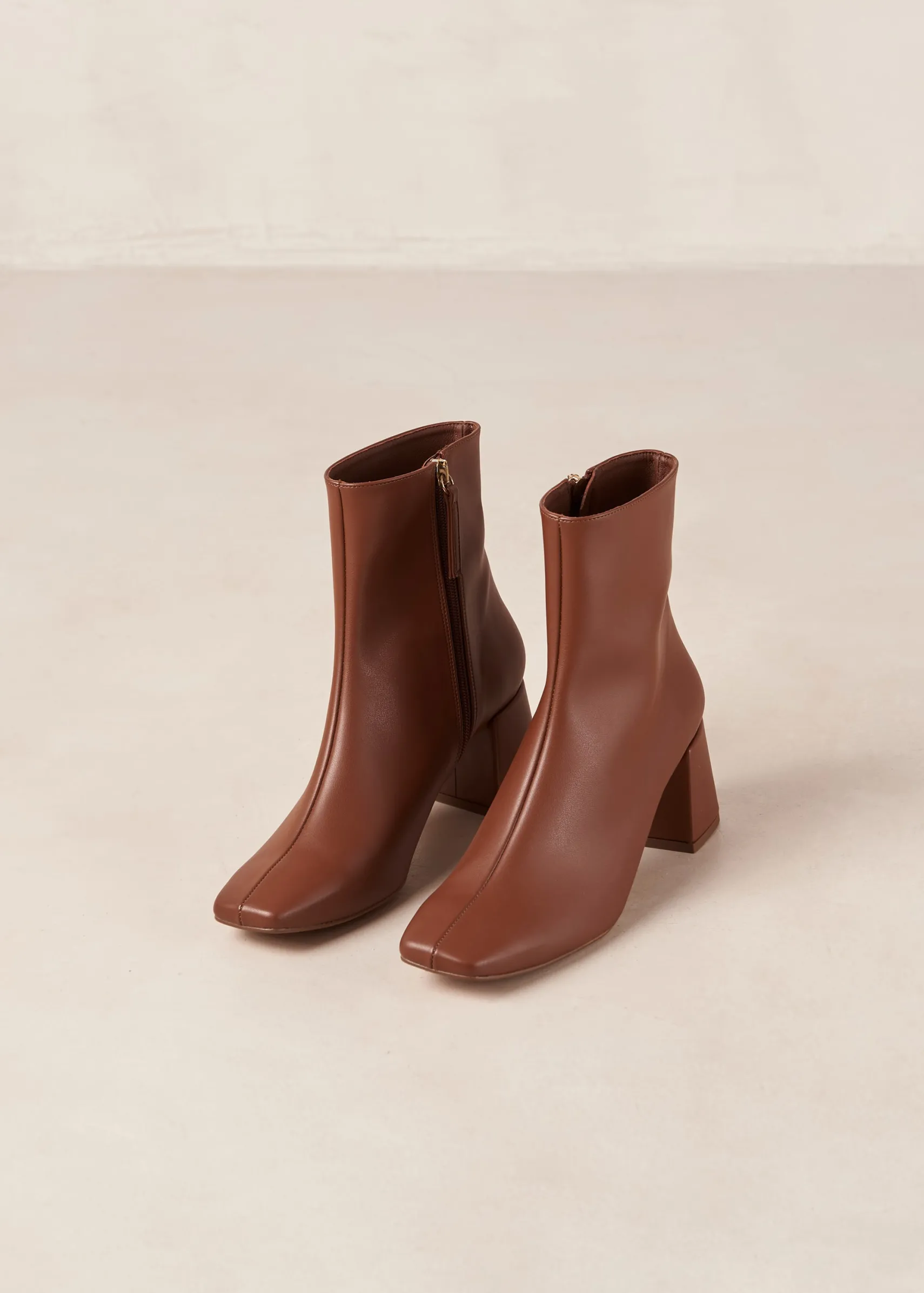 ALOHAS Watercolor Gingerbread Brown Vegan Leather Boots