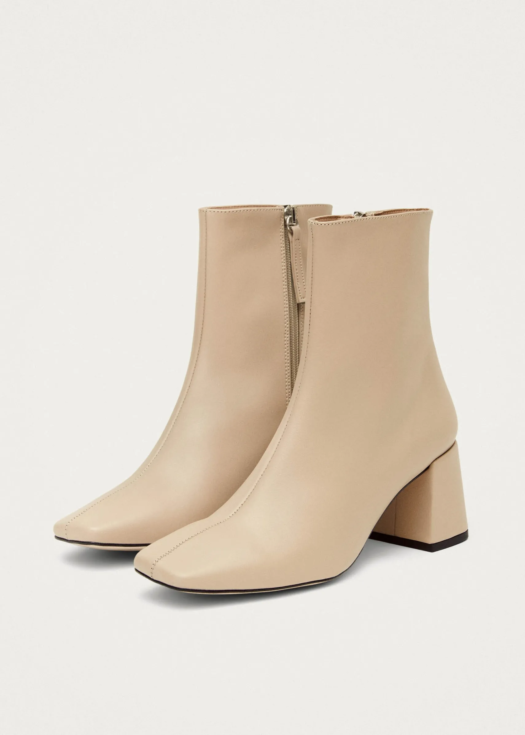 ALOHAS Watercolor Tahini Beige Vegan Leather Ankle Boots