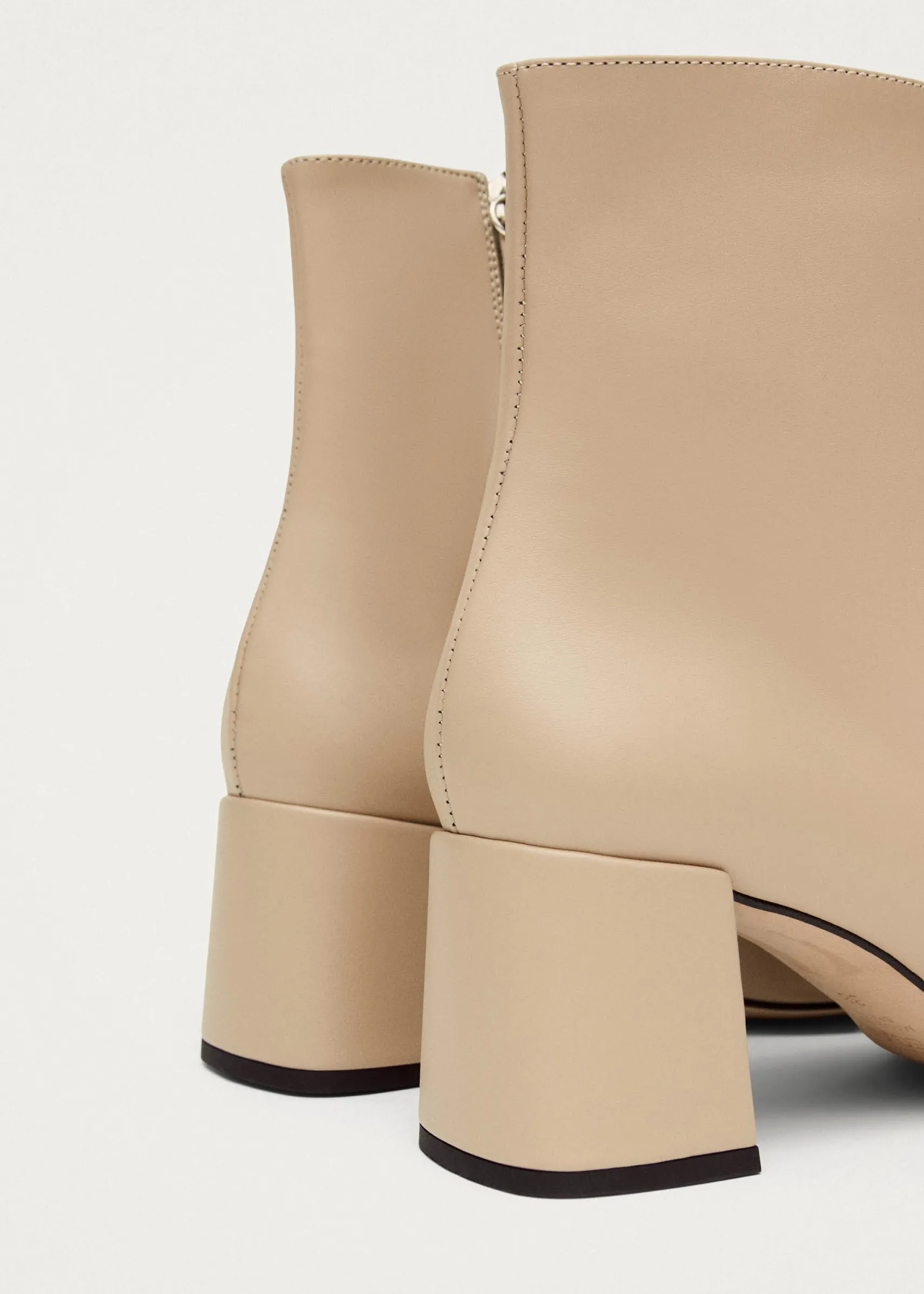 ALOHAS Watercolor Tahini Beige Vegan Leather Ankle Boots