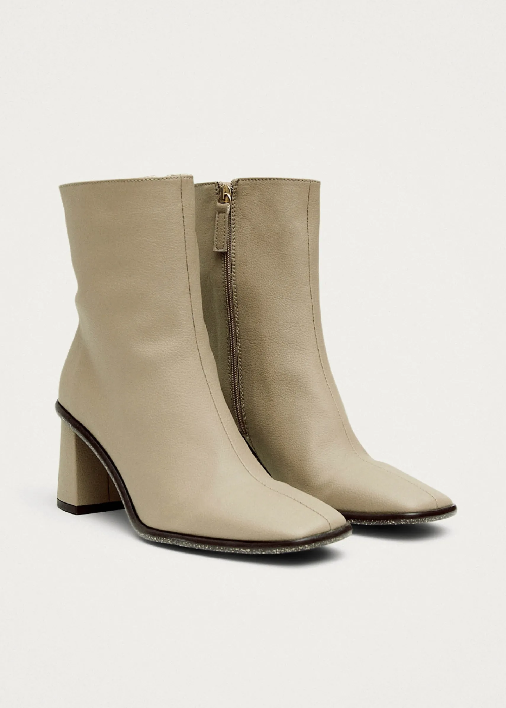 ALOHAS West Cactus Warm Sand Beige Vegan Leather Ankle Boots