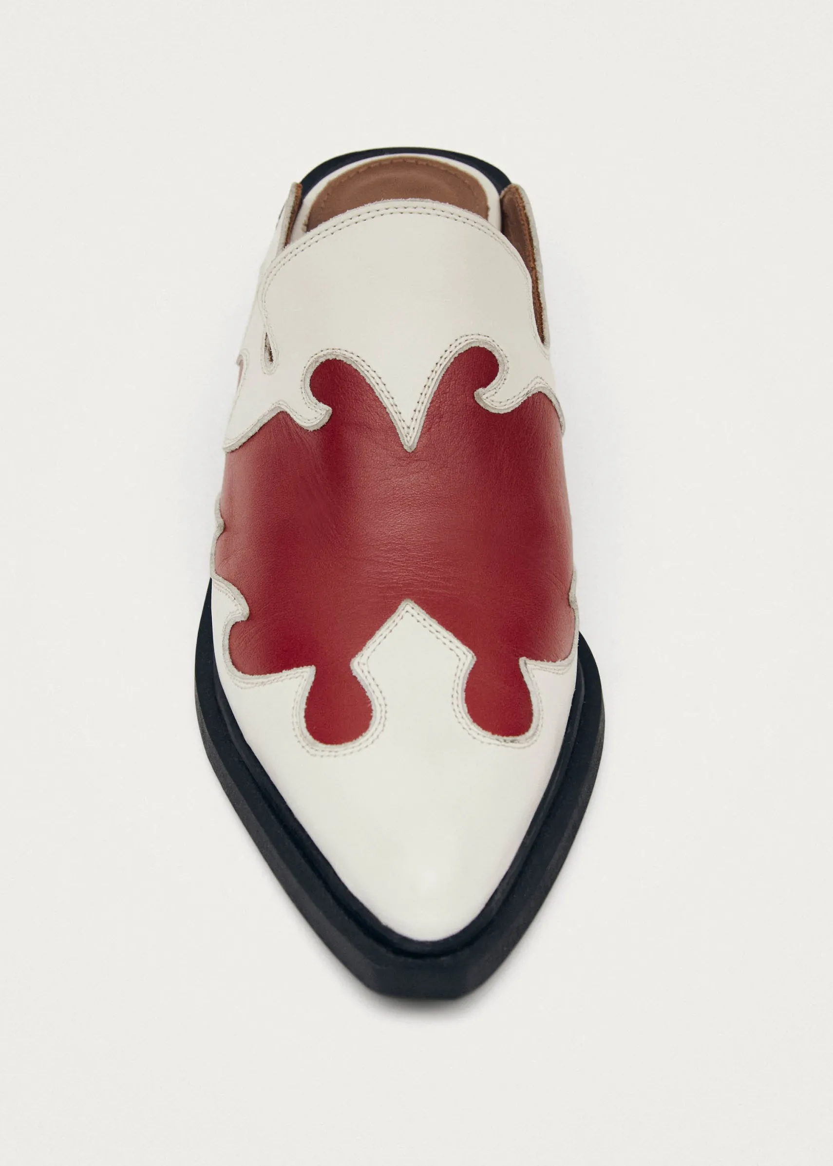 ALOHAS Weston Bicolor Cream Leather Mules