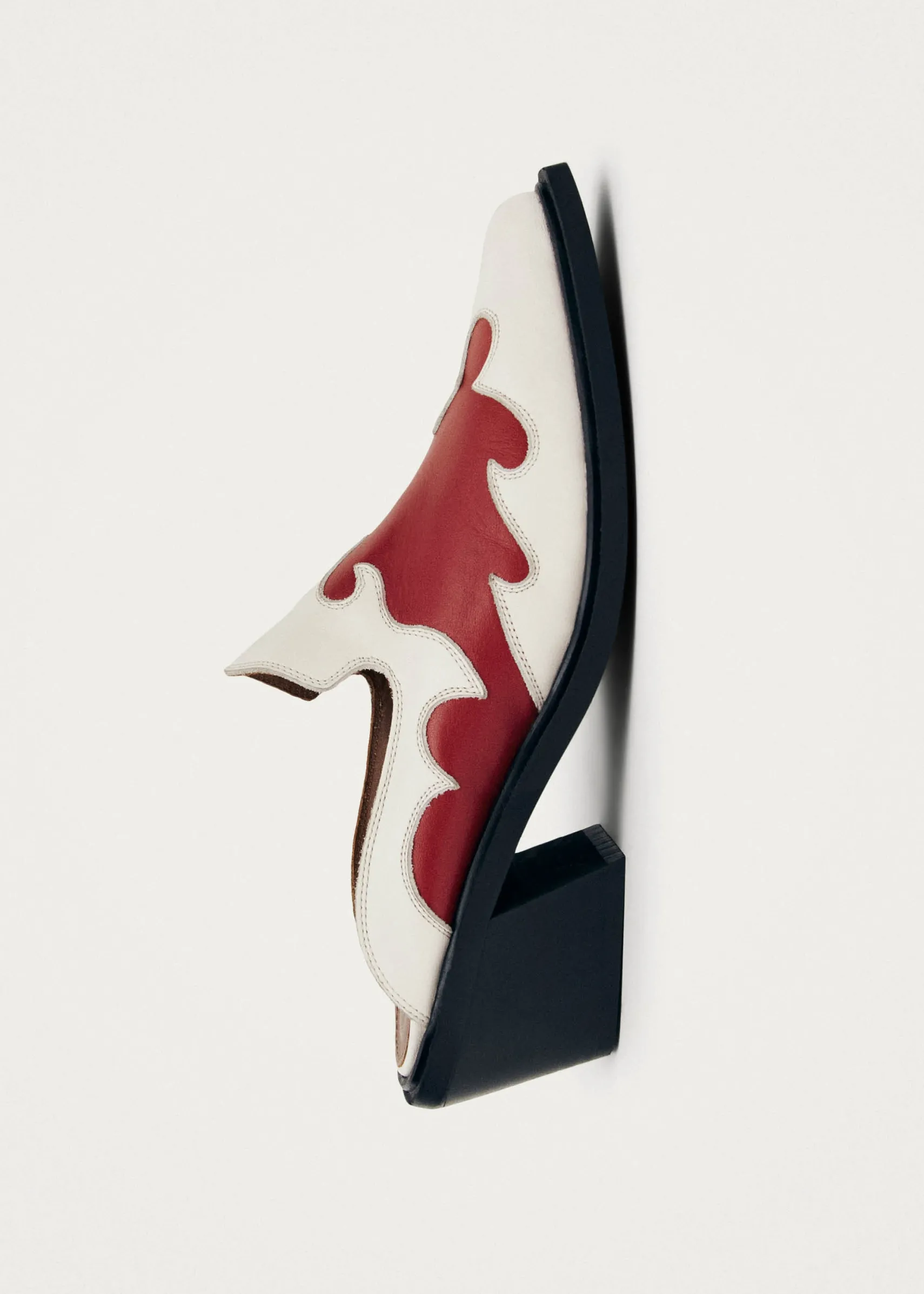ALOHAS Weston Bicolor Cream Leather Mules