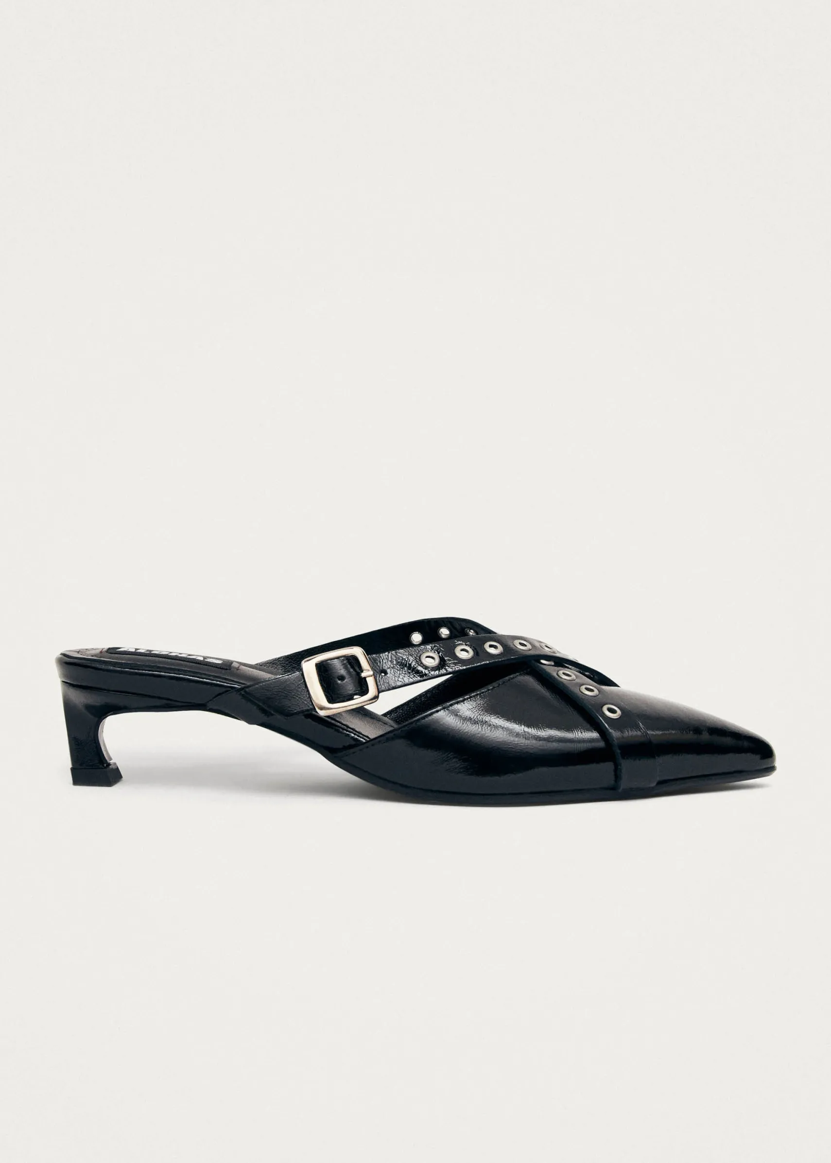 ALOHAS Zyra Onix Black Leather Mules