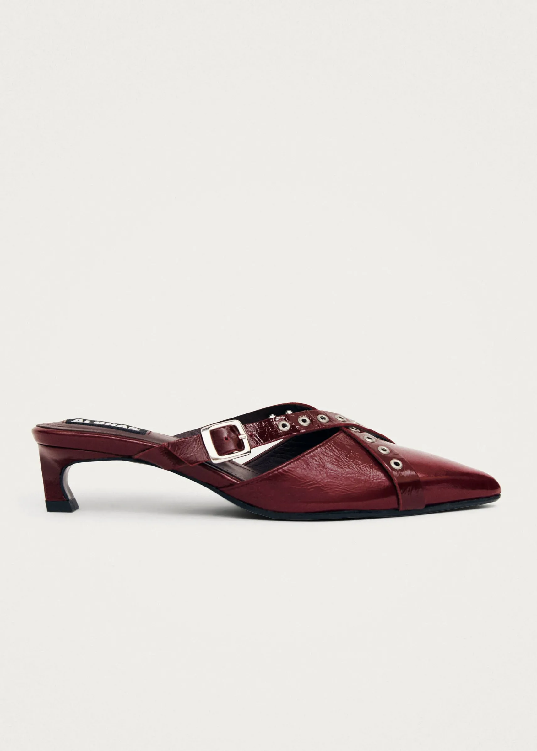 ALOHAS Zyra Onix Burgundy Leather Mules