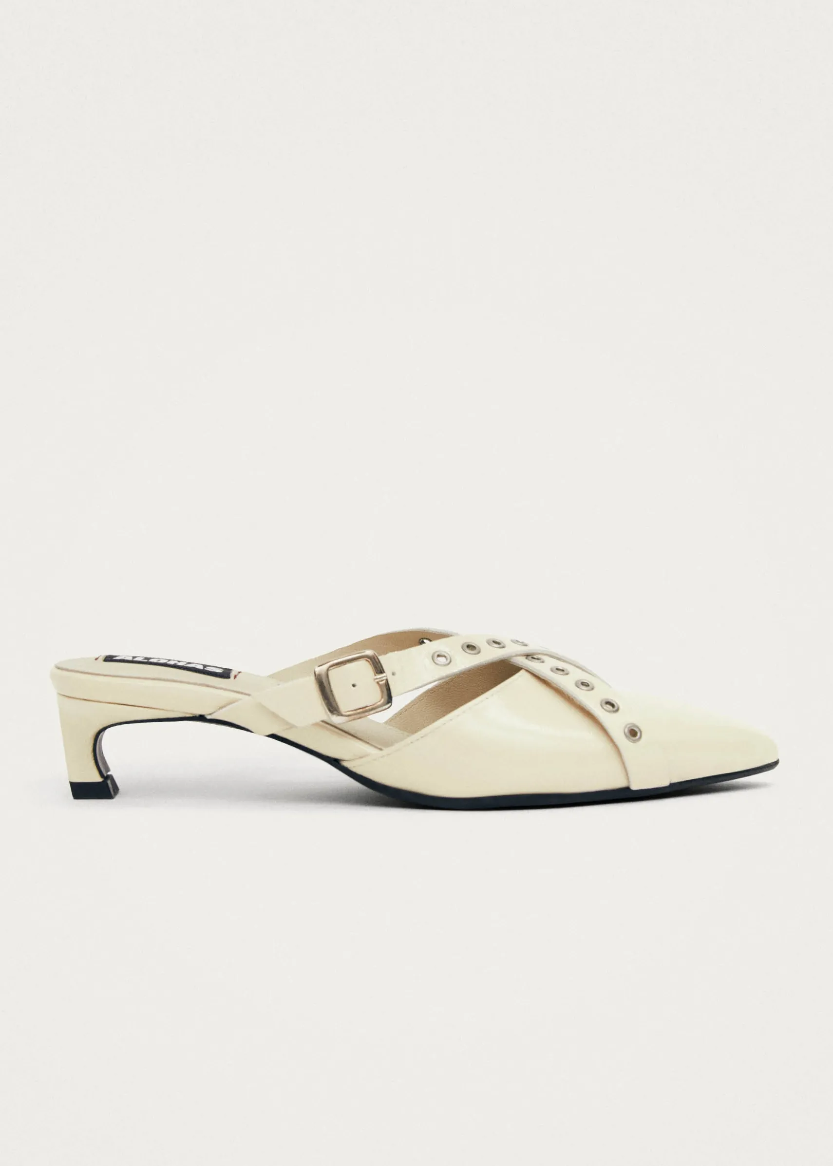 ALOHAS Zyra Onix Cream Leather Mules